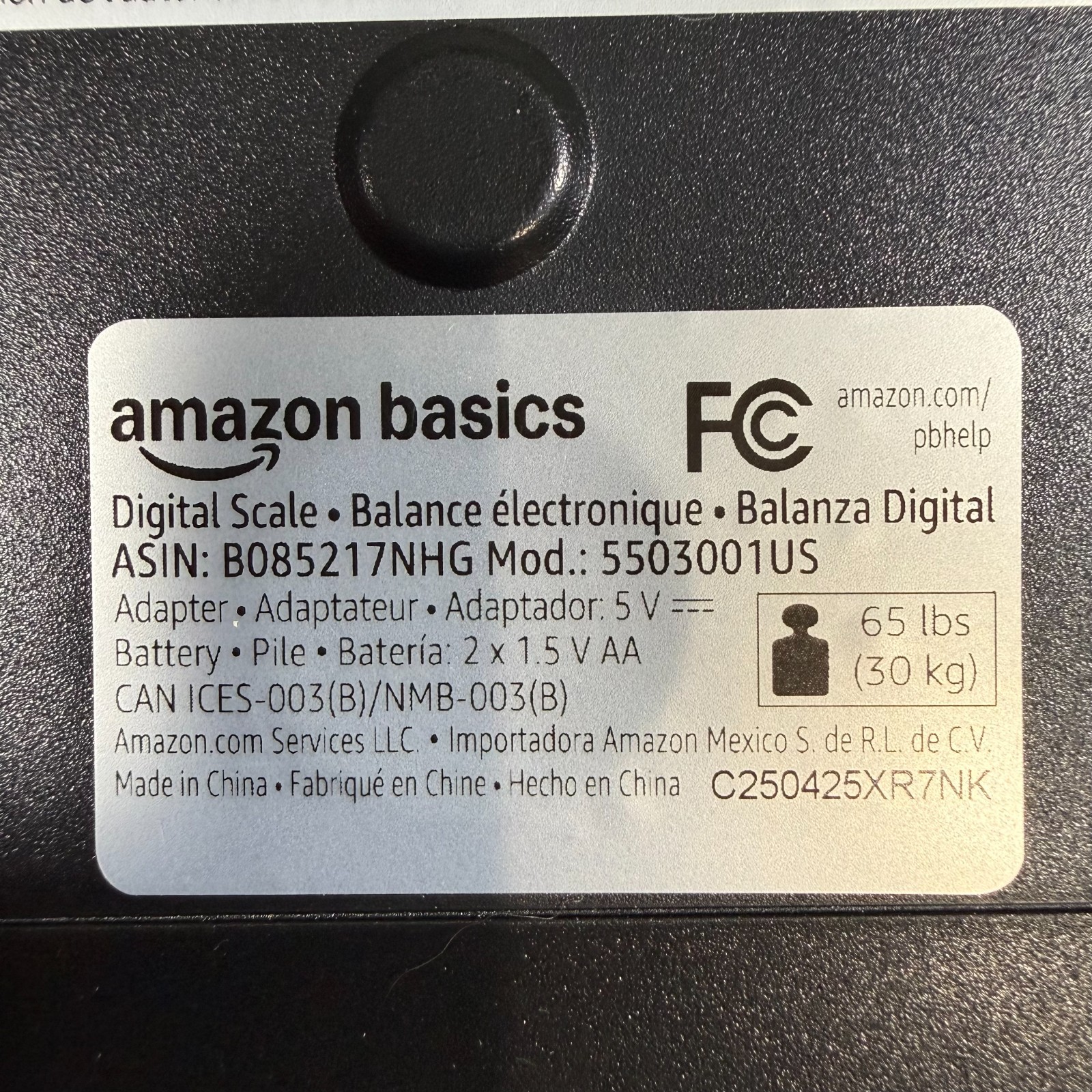 Amazon Basics Digital Shipping Scale 65lb 30kg Postal Package Scale AC Adapter