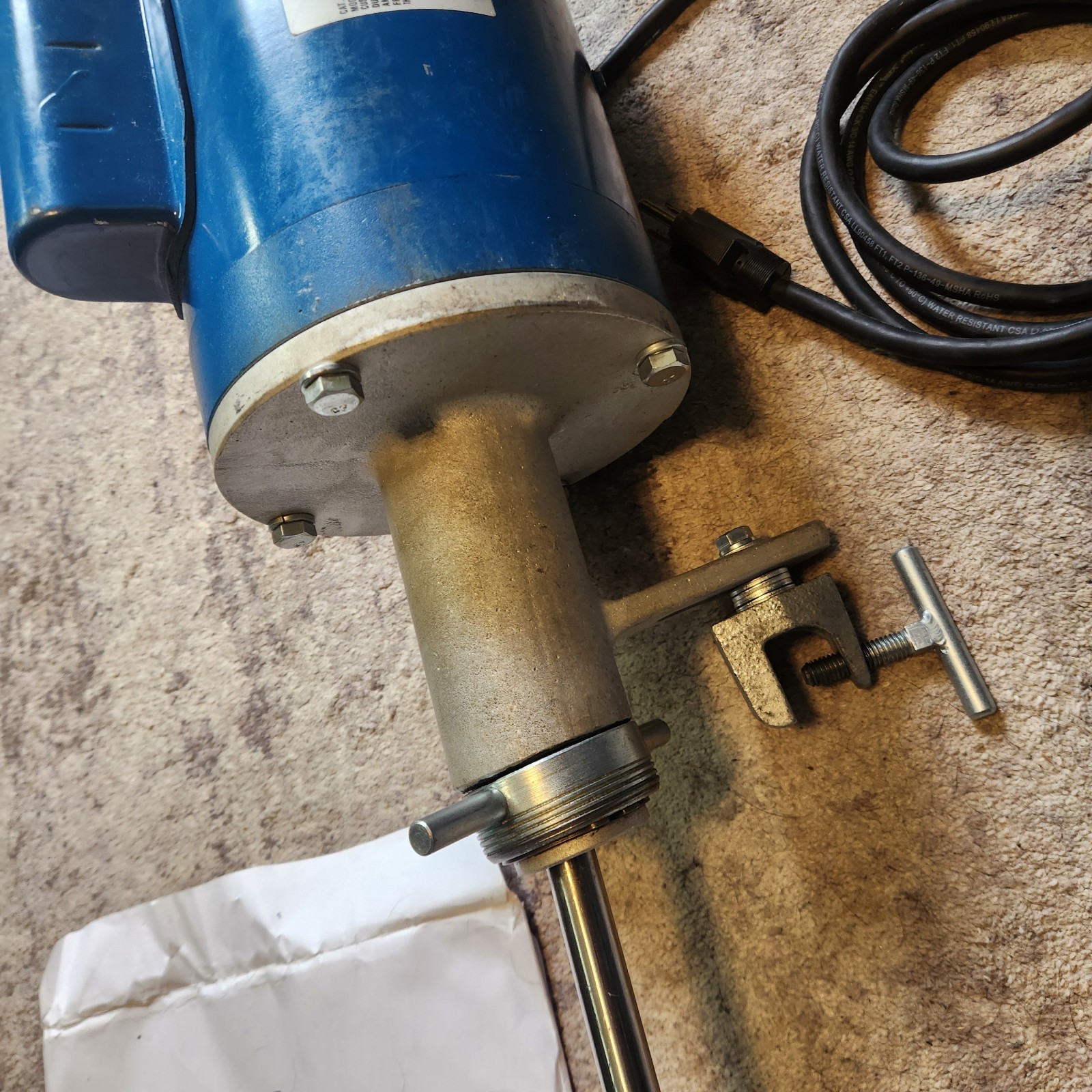 Grovhac 1HP Electric 55 Gallon Drum Mixer Agitator C-Clamp Mount Leeson Portable
