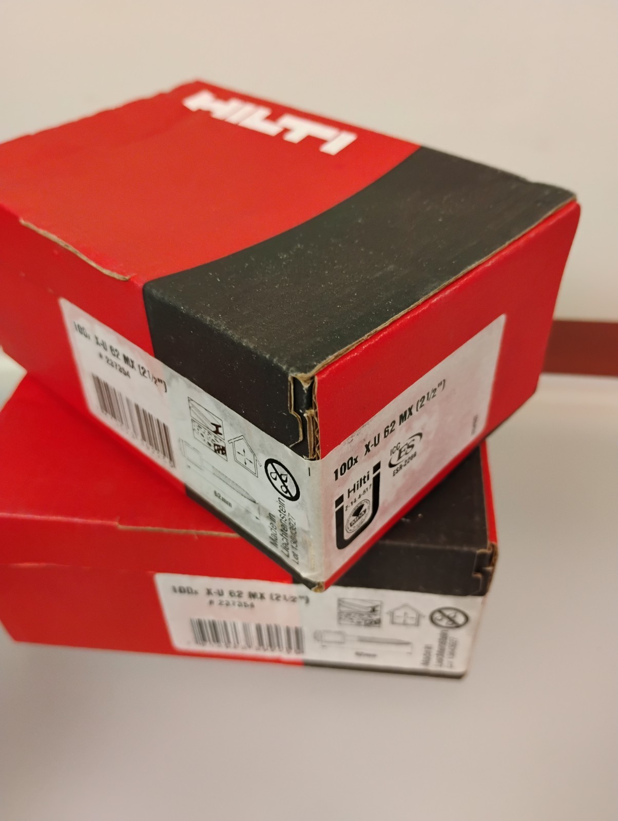 HILTI 100x X-U 62 MX #237354 62mm 2-1/2” Collated Galvanized Nails – NEW!