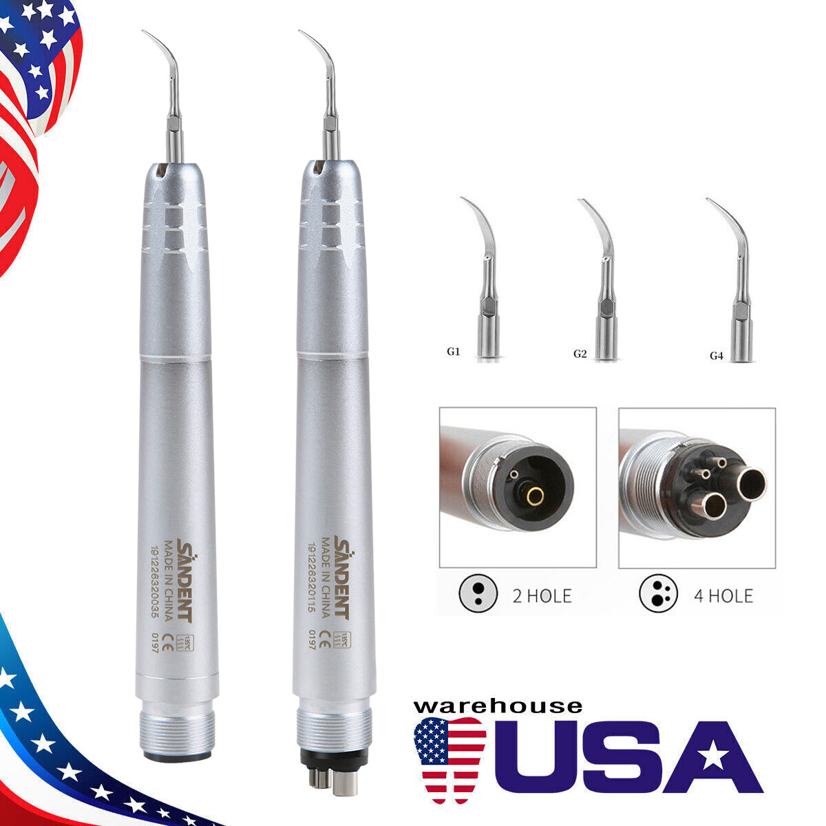 DentalSuper Sonic Ultrasonic Air Scaler Handpiece 2 Hole /4 Hole Scaling
