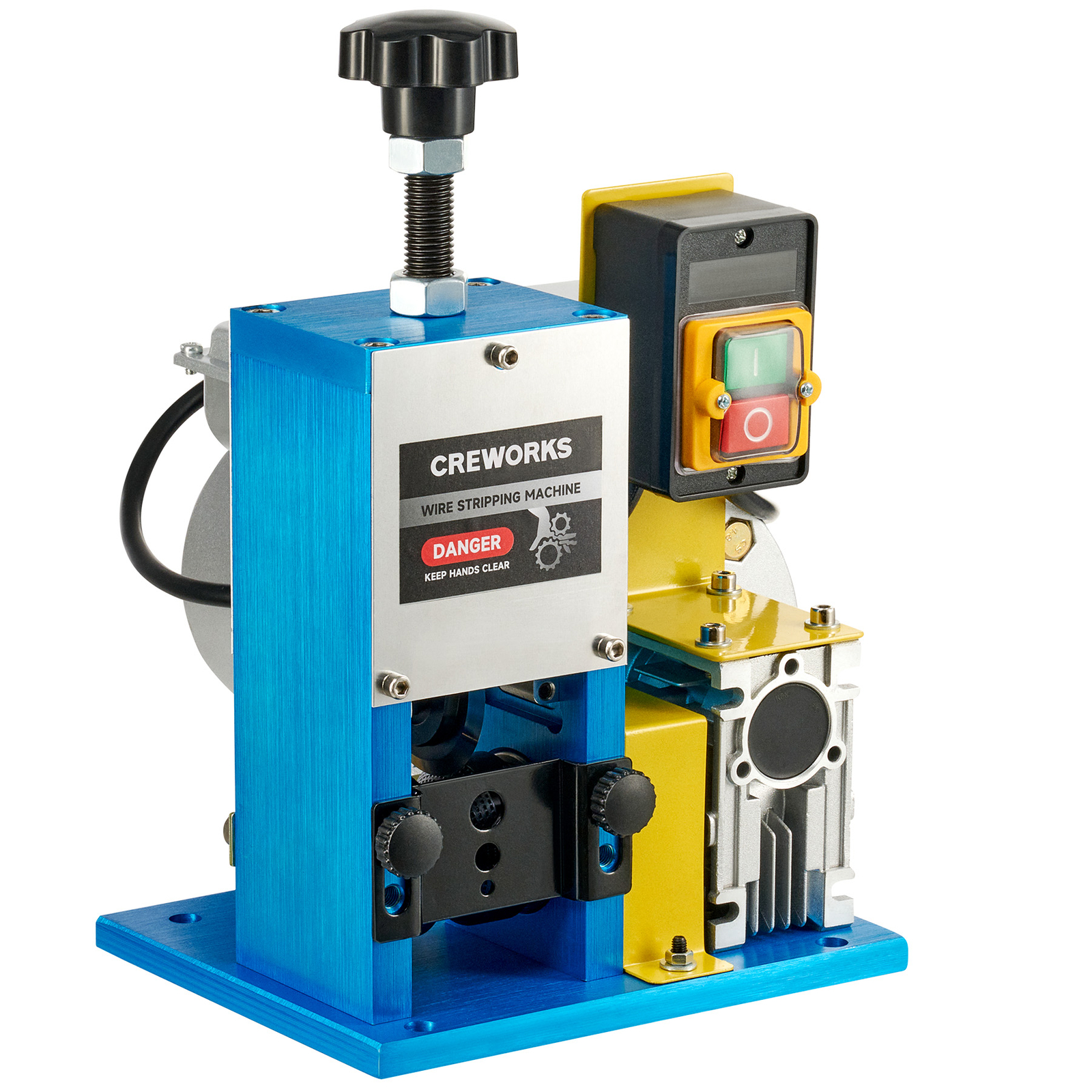 CREWORKS Automatic Wire Stripping Machine for 0.06″-1″ Copper Wires 7/0-15 AWG