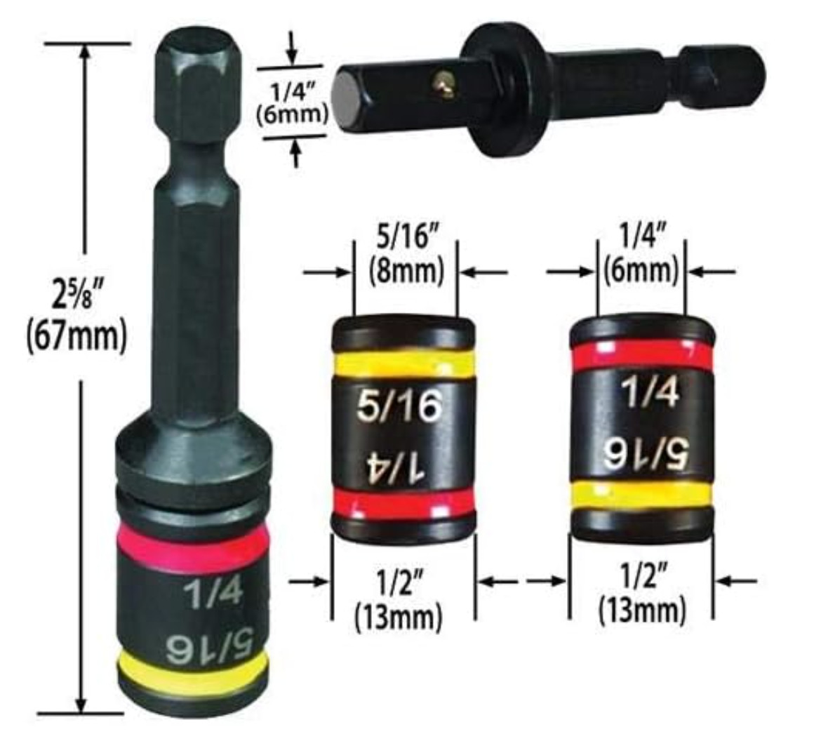 NEW MSHLC 2-5/8″ C-Rhex Cleanable Reversible Magnetic Hex Driver 1/4″ 5/16″