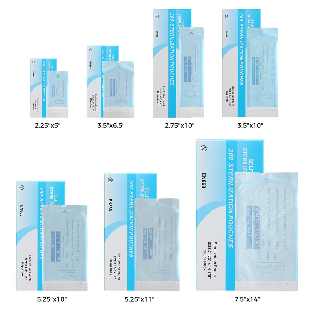 Medical Dental Self Sterilization Pouches Autoclave Sterilizer Bags Tattoo Nail