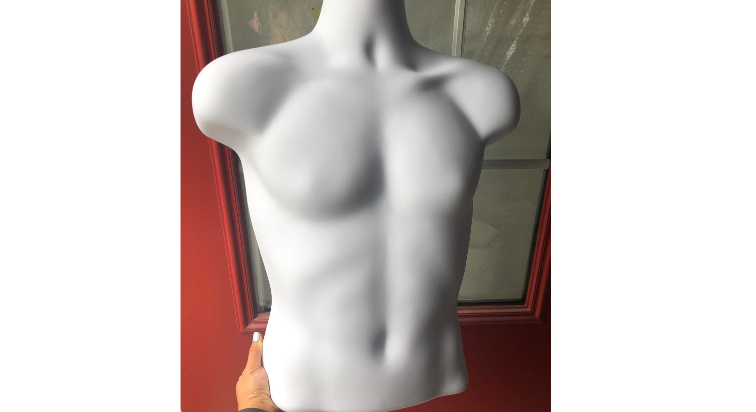 Clothing Display Shirt Form Fits S – L Hanging Male Mannequin White Hollow Back