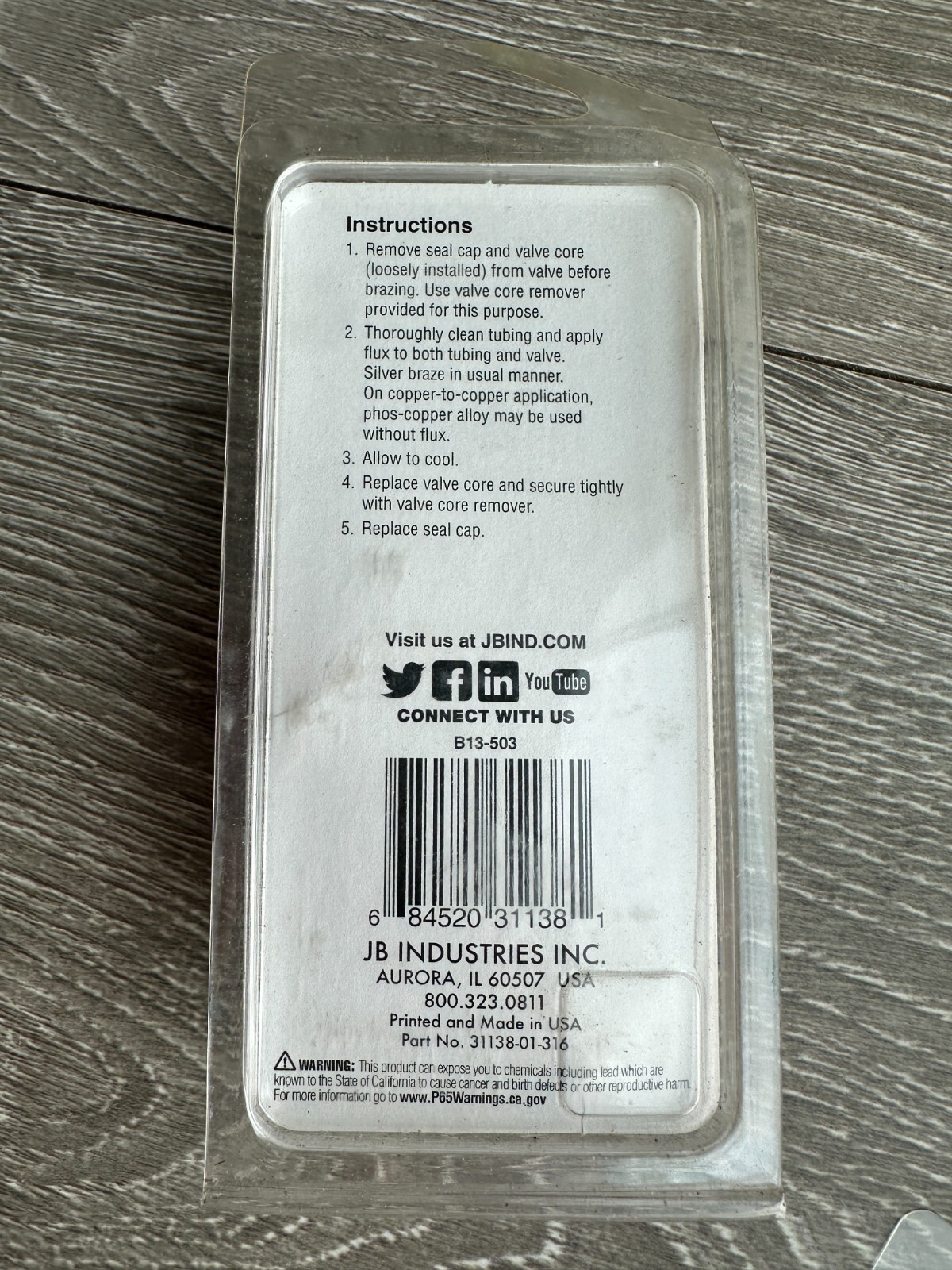 ꙮ *3 PACK* JB JUST BETTER A31138 ACCESS VALVE 1/2″ OD