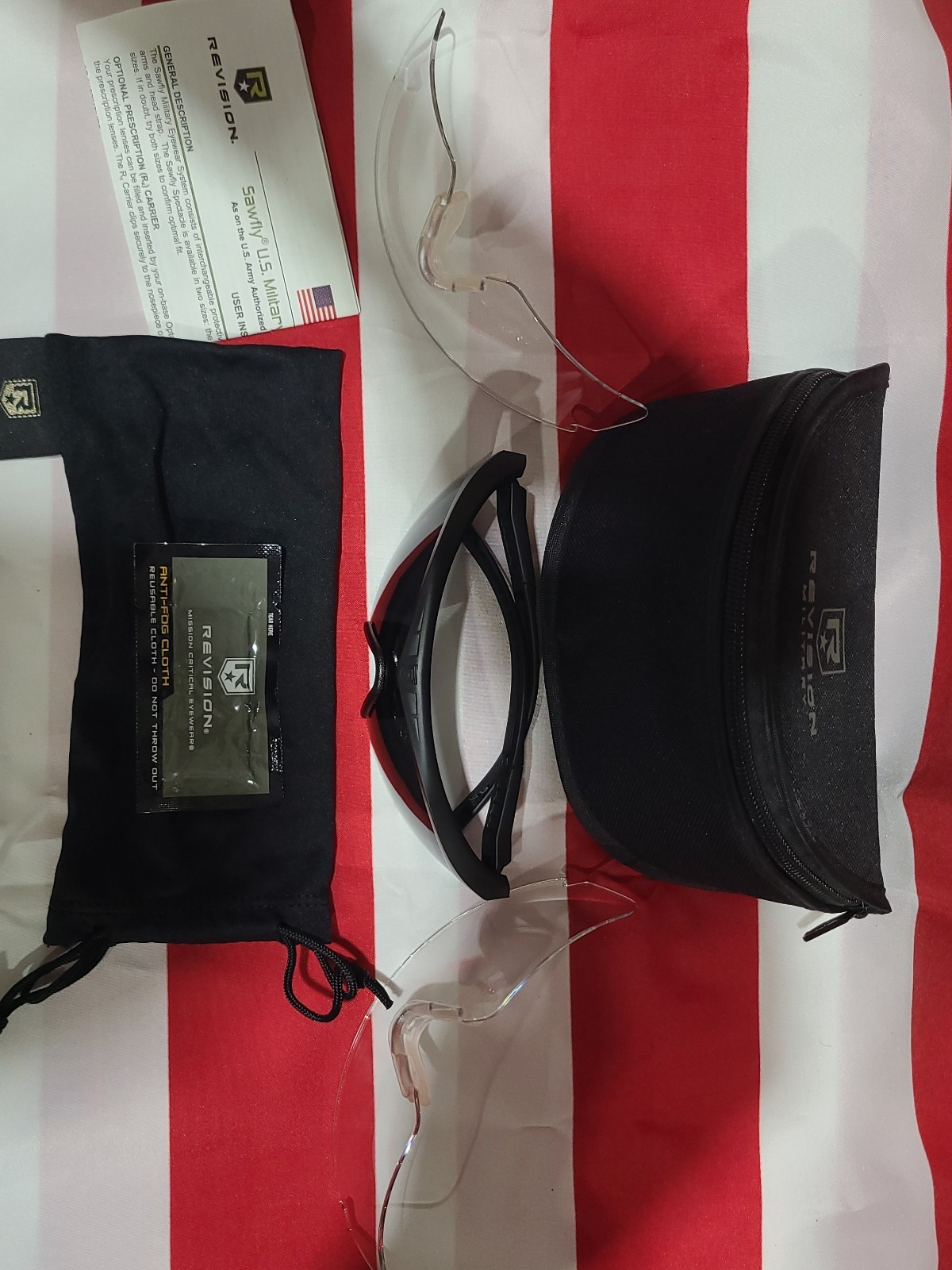 Revision Sawfly Smoke & Clear Anti-Fog Half Frame Safety GlassesCase Pouch Cloth