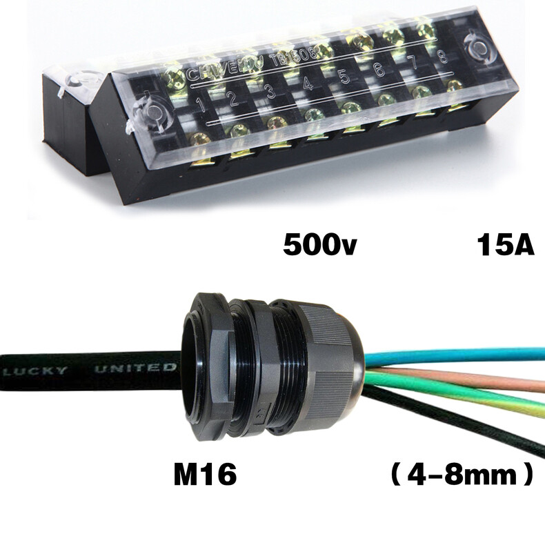 Cable Gland Connector Wire Terminal Blocks Electric Junction Box Waterproof