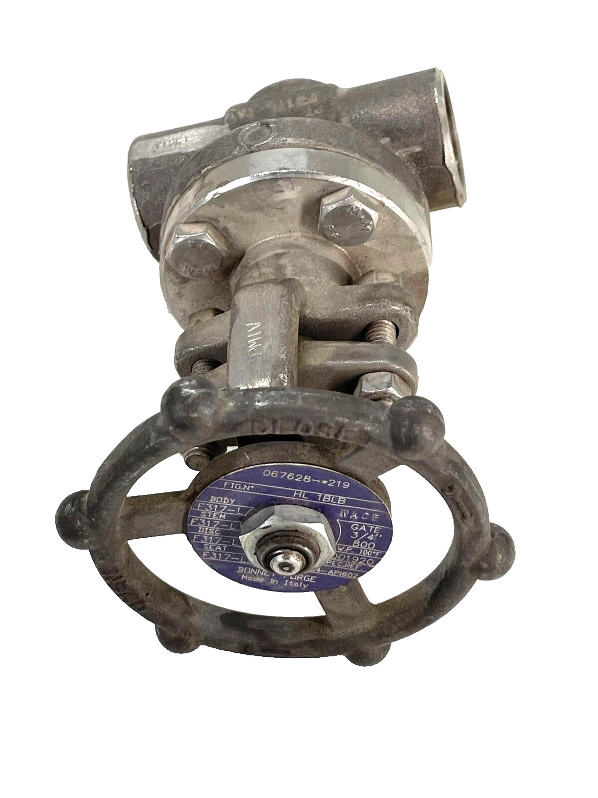 BONNEY FORGE HL-1BLB 317-L Stainless Gate Valve 3/4″ SW x NPT CL. 800 (1920psi)