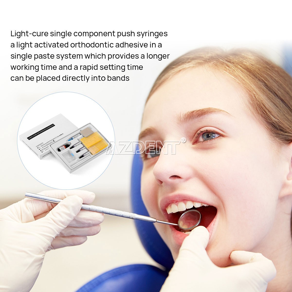 Dental Bracket Braces Glue Ortho Bonding Agents Light Cure Resin Adhesive Kit