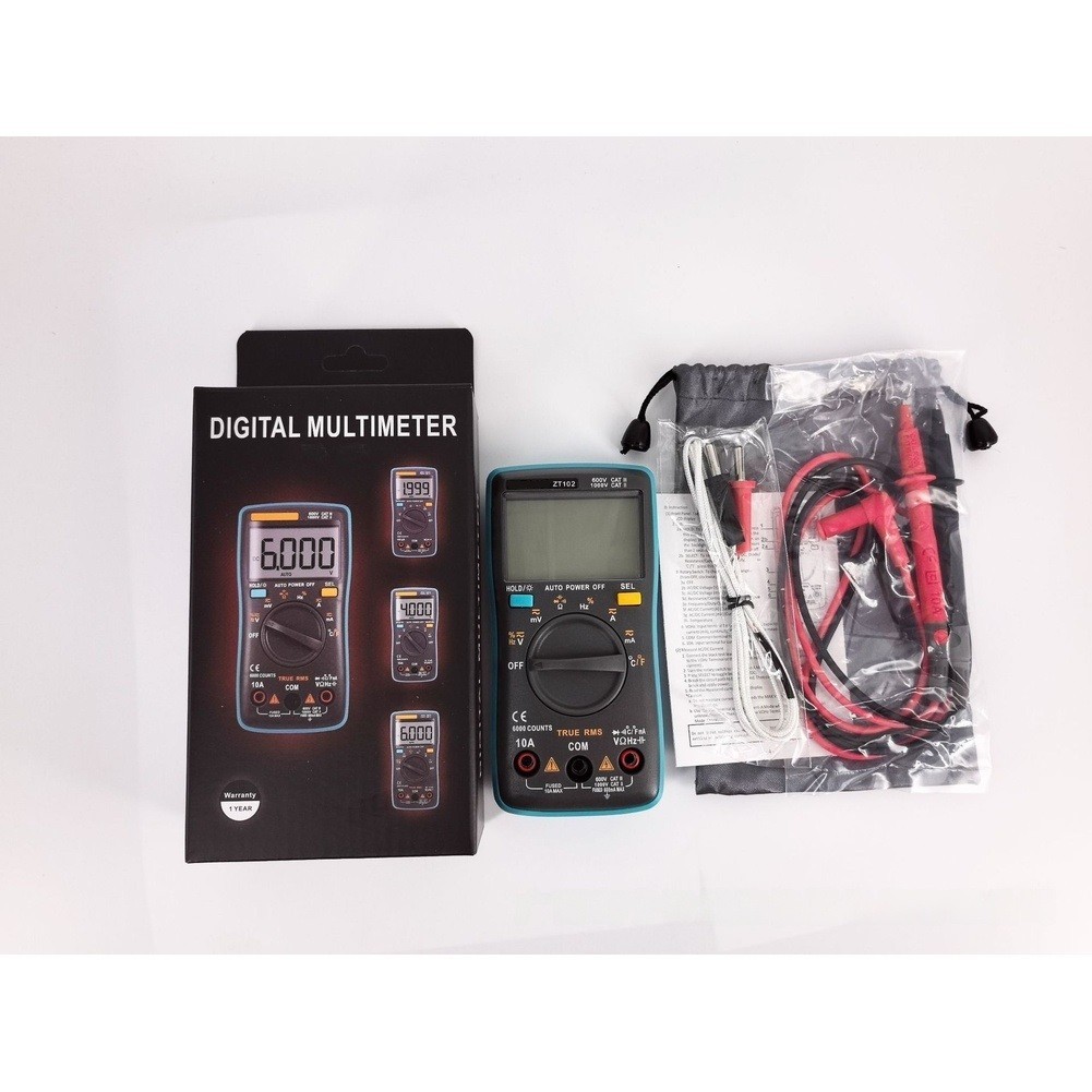 ZT102 Smart Multimeter Auto Range 6000 Counts Backlight Data Hold Function