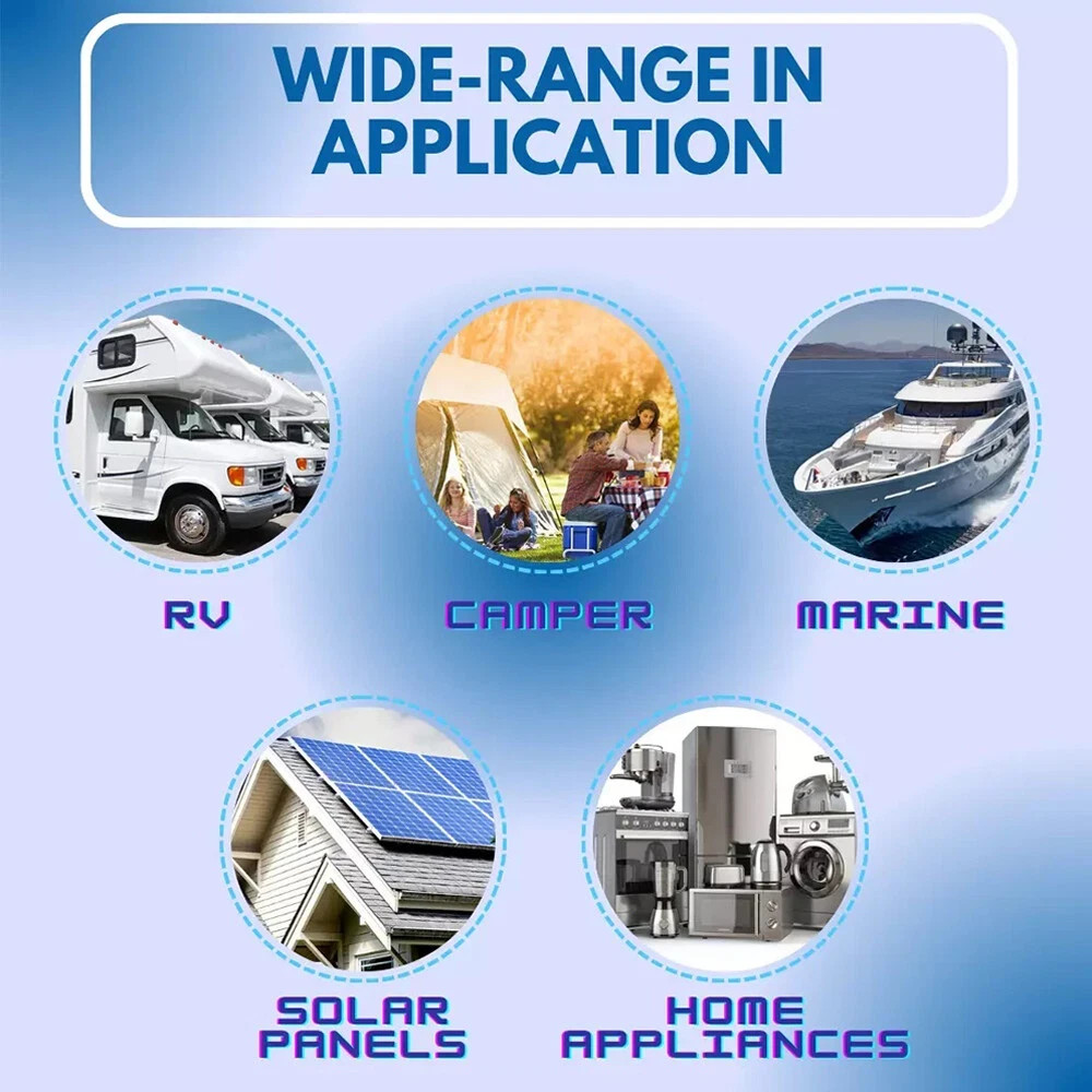 12V 100Ah LiFePO4 Lithium Battery BMS for Solar RV Off-grid Motors Marine