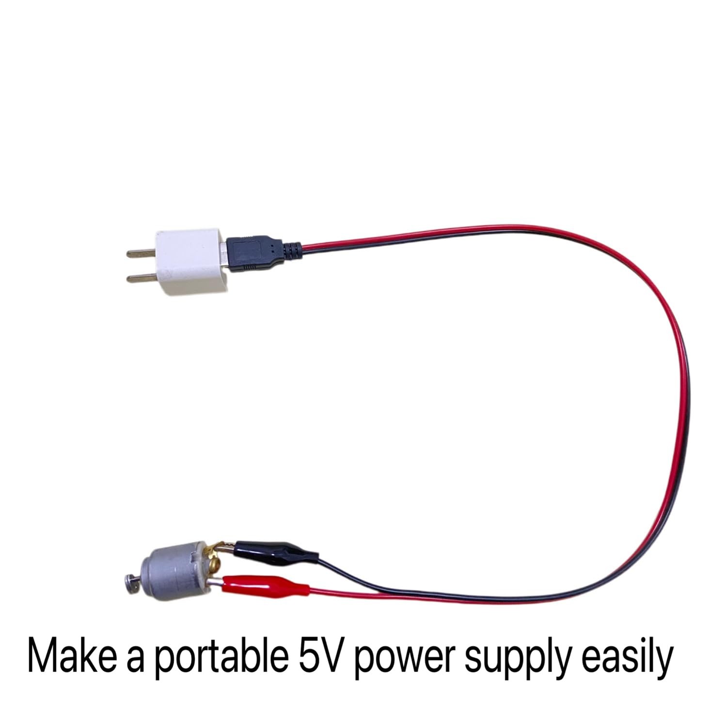 4 Sets of 50cm 24AWG USB Male-to-Female Jumper Wires with Alligator Clips, Po