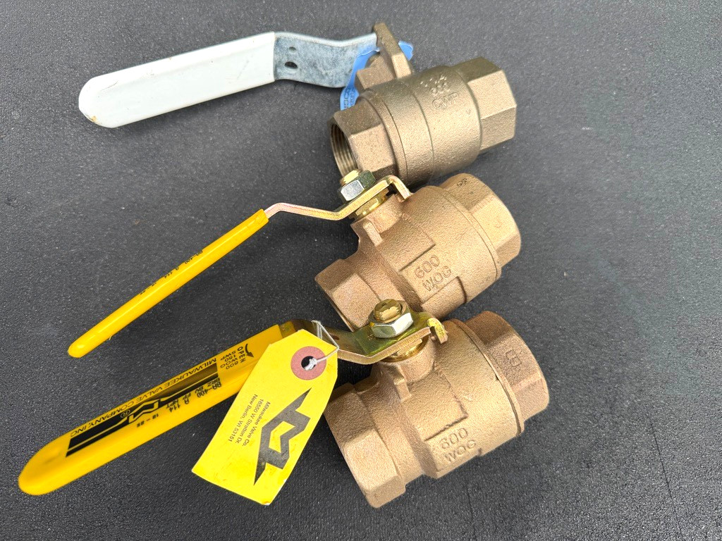 LOT(4) Nibco & MV 1-1/4″ NPT Bronze Ball Valves HydraPure NL951XB T-585-80-LF +