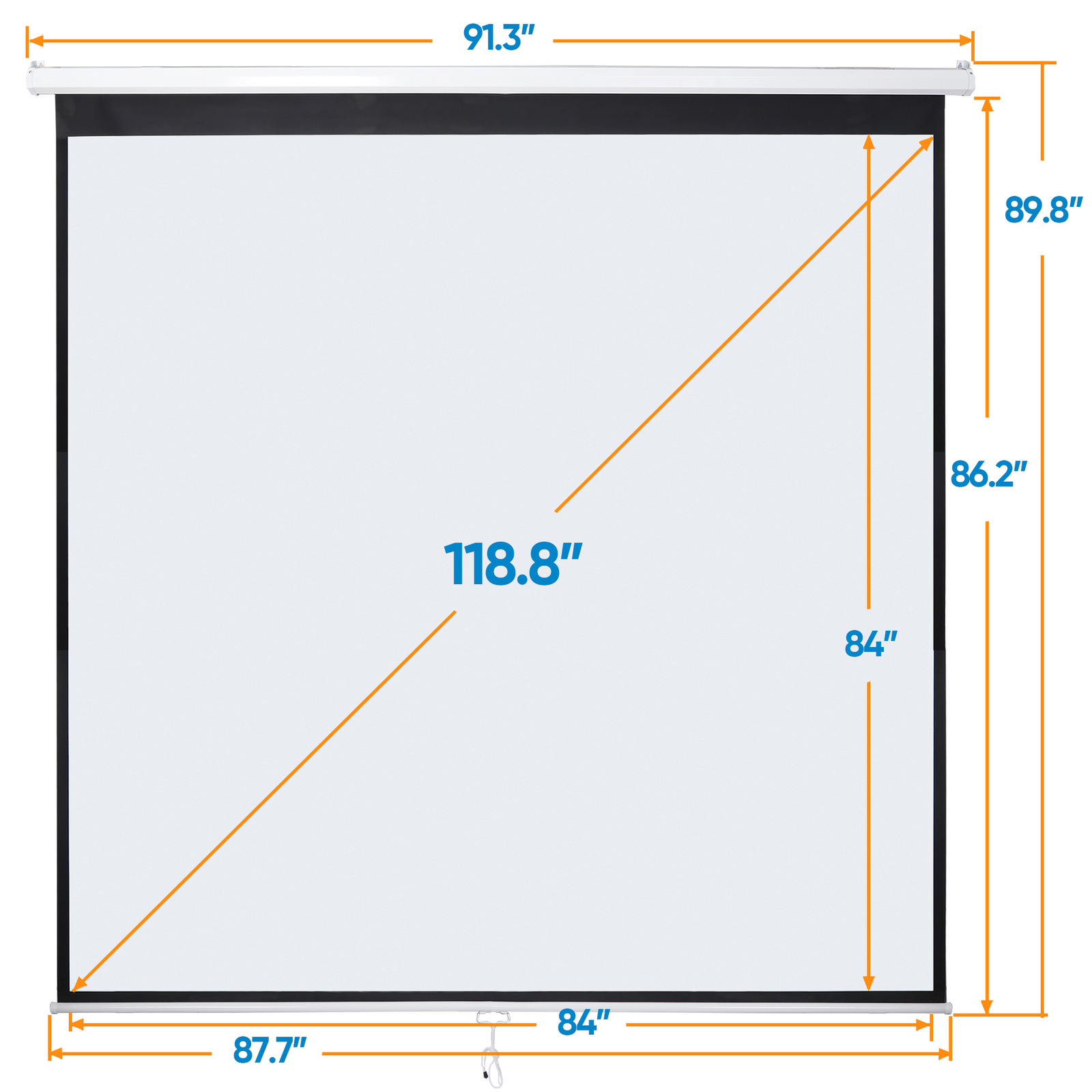 120» Projector Screen Projection Screen Manual Pull Down HD Screen 1:1 Format