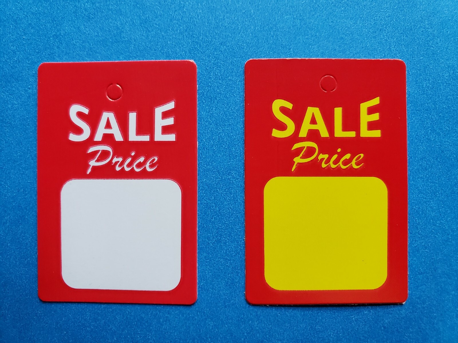 Unstrung Sale Price Tags RED WHITE YELLOW Small Retail Merch Coupon No String