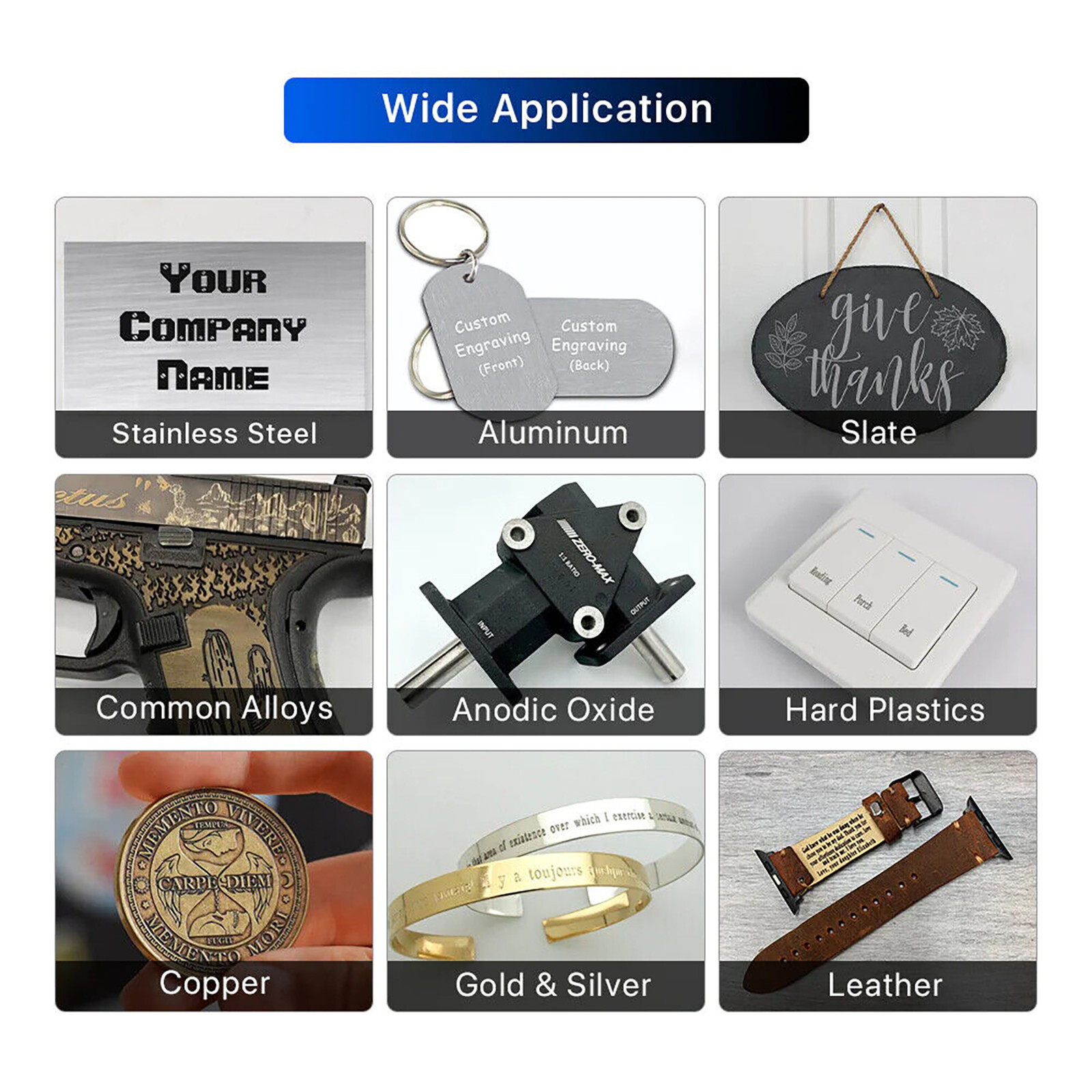 50W Fiber Laser Marking Cutting Machine Metal Jewelry Custom Photo Logo Engraver