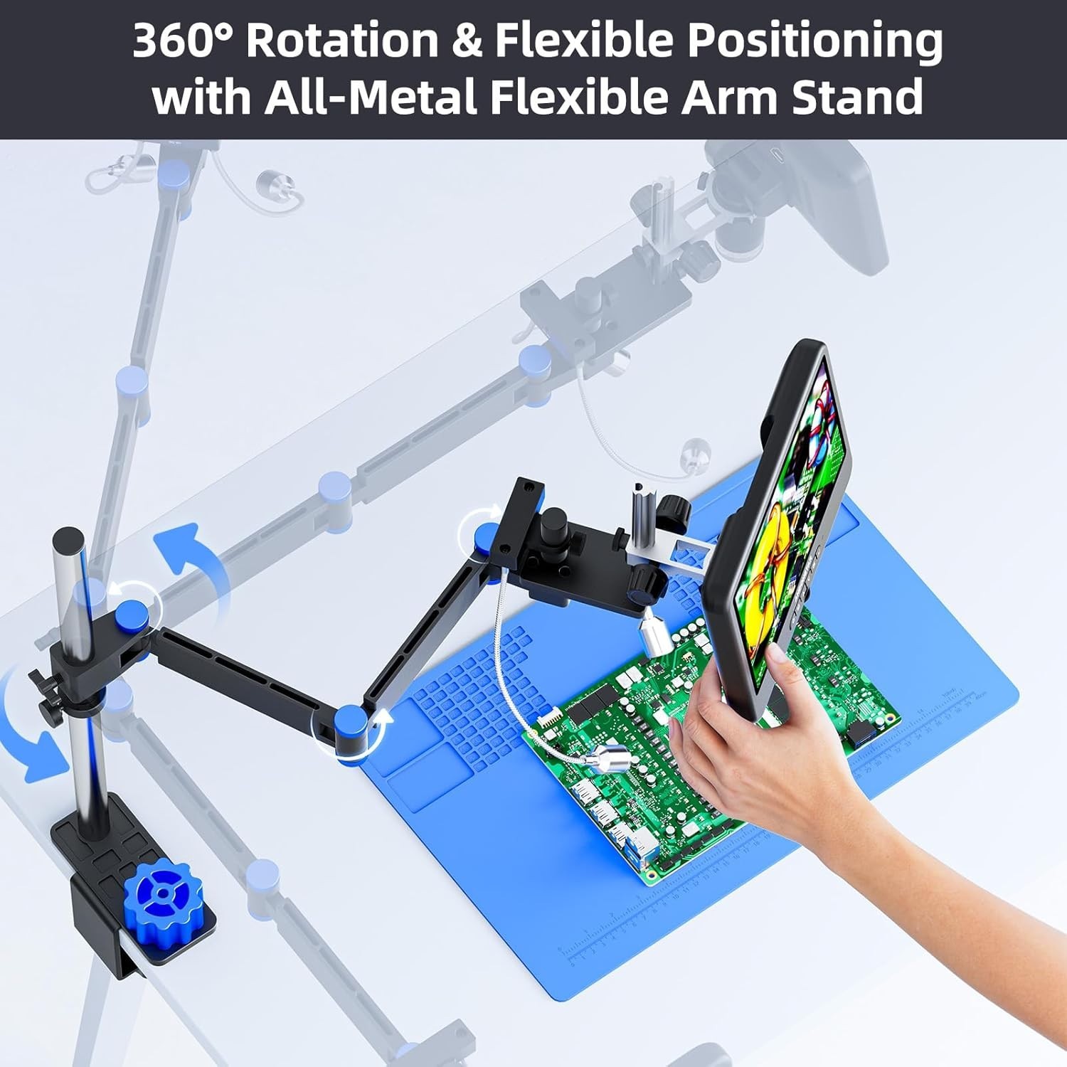 Andonstar AD208S-FA 4K HDMI Digital Microscope with 10.1″ Screen for Adults, Met