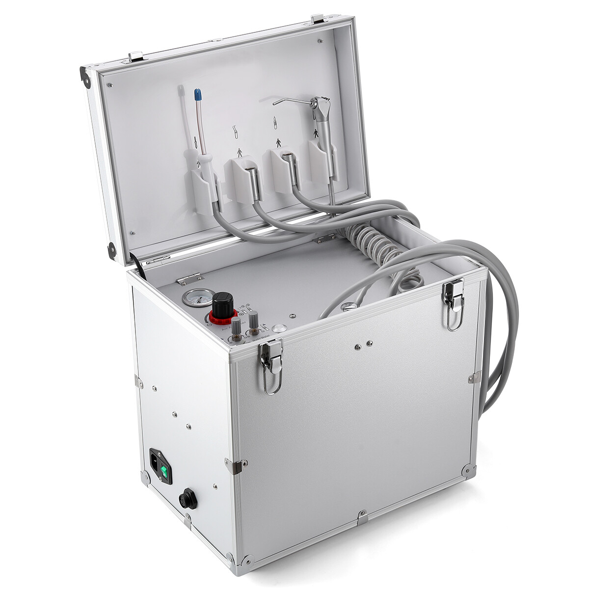 Portable Dental Delivery Unit Suction Air Compressor Rolling Case 4hole / Cart