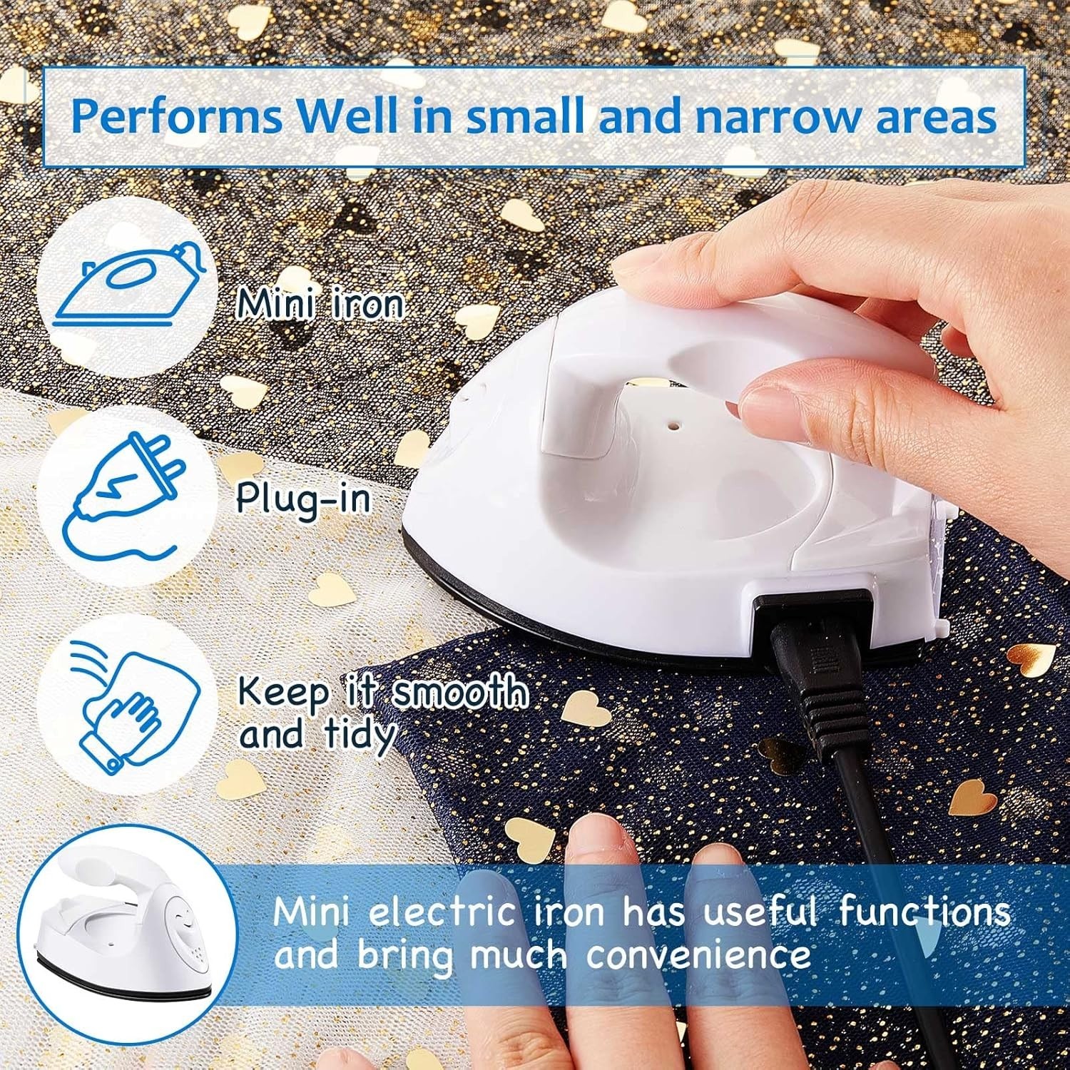 Elegant Mini Craft Iron 3.93 x 2.36 in – Fast Heating for Versatile DIY Projects