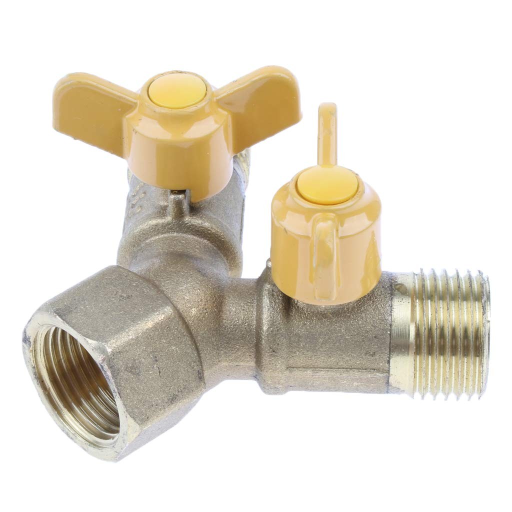 1 Pc Brass Two Way Natural Gas Pipe Splitter Connector Piece Adapter Valve