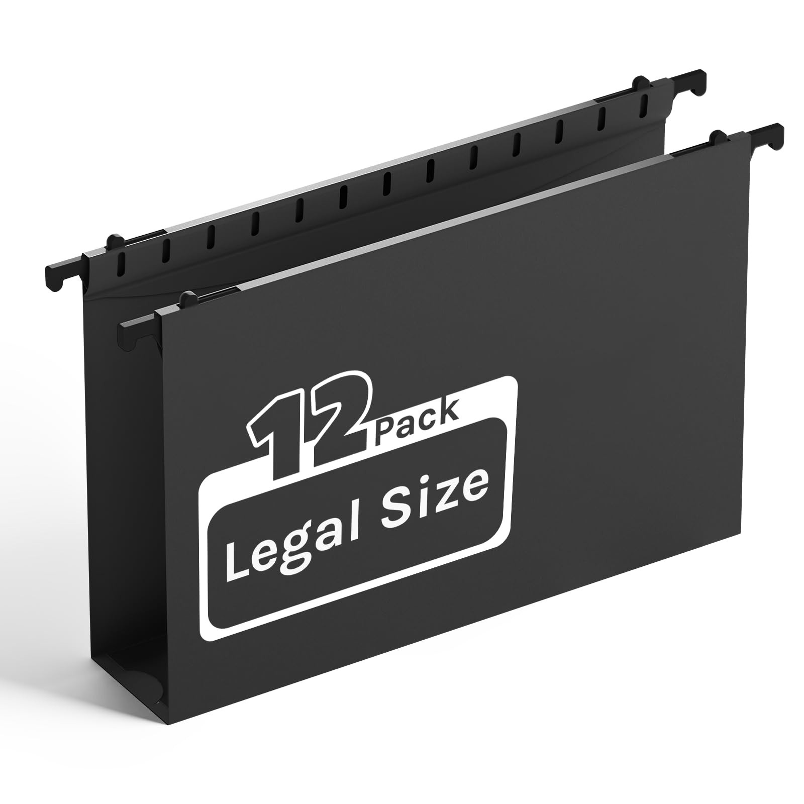 Extra Capacity Legal Size Hanging File Folders, Heavy Duty 2″ Expansion, 12 Pack