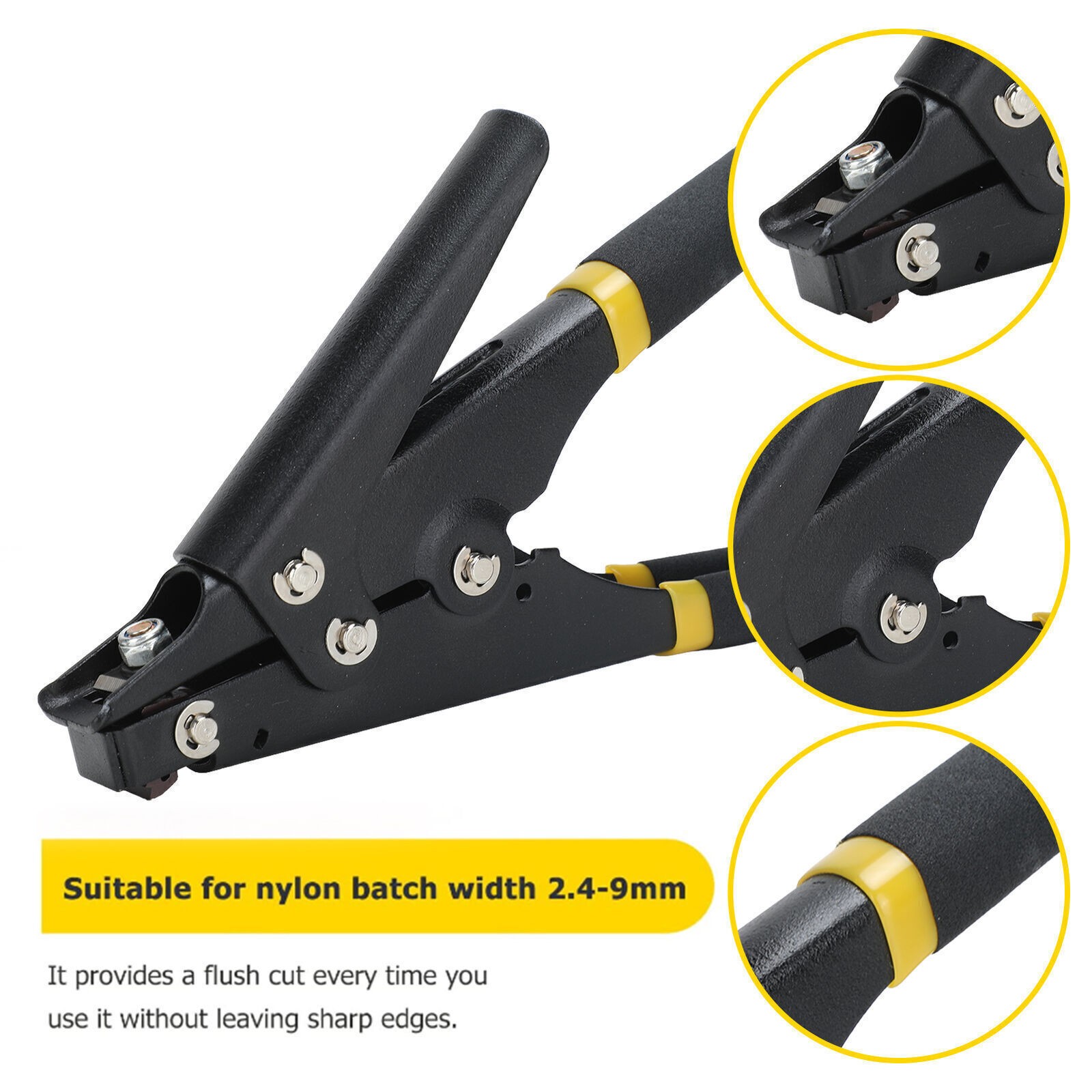 Portable Nylon Cable Tie Gun Adjustable Tension Plastic Zip Tie Fastening