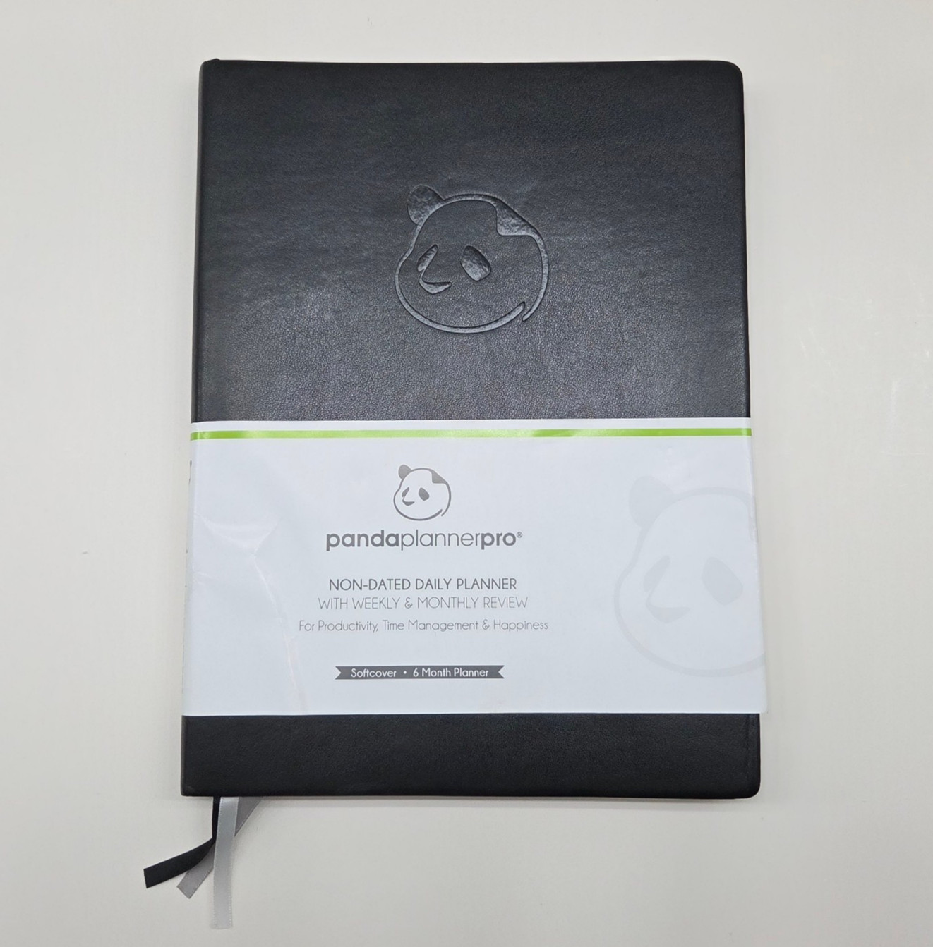 Panda Planner Pro Non-Dated 6 Month Weekly Daily Softcover Black Lg 8.5″ x 11″