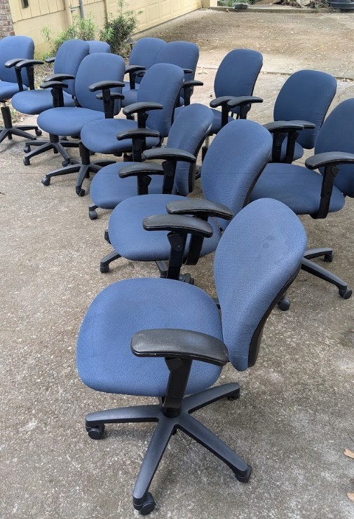 12 HON Commercial Office Chairs — Matching Blue Task Chairs w/ Arms — Local Pick