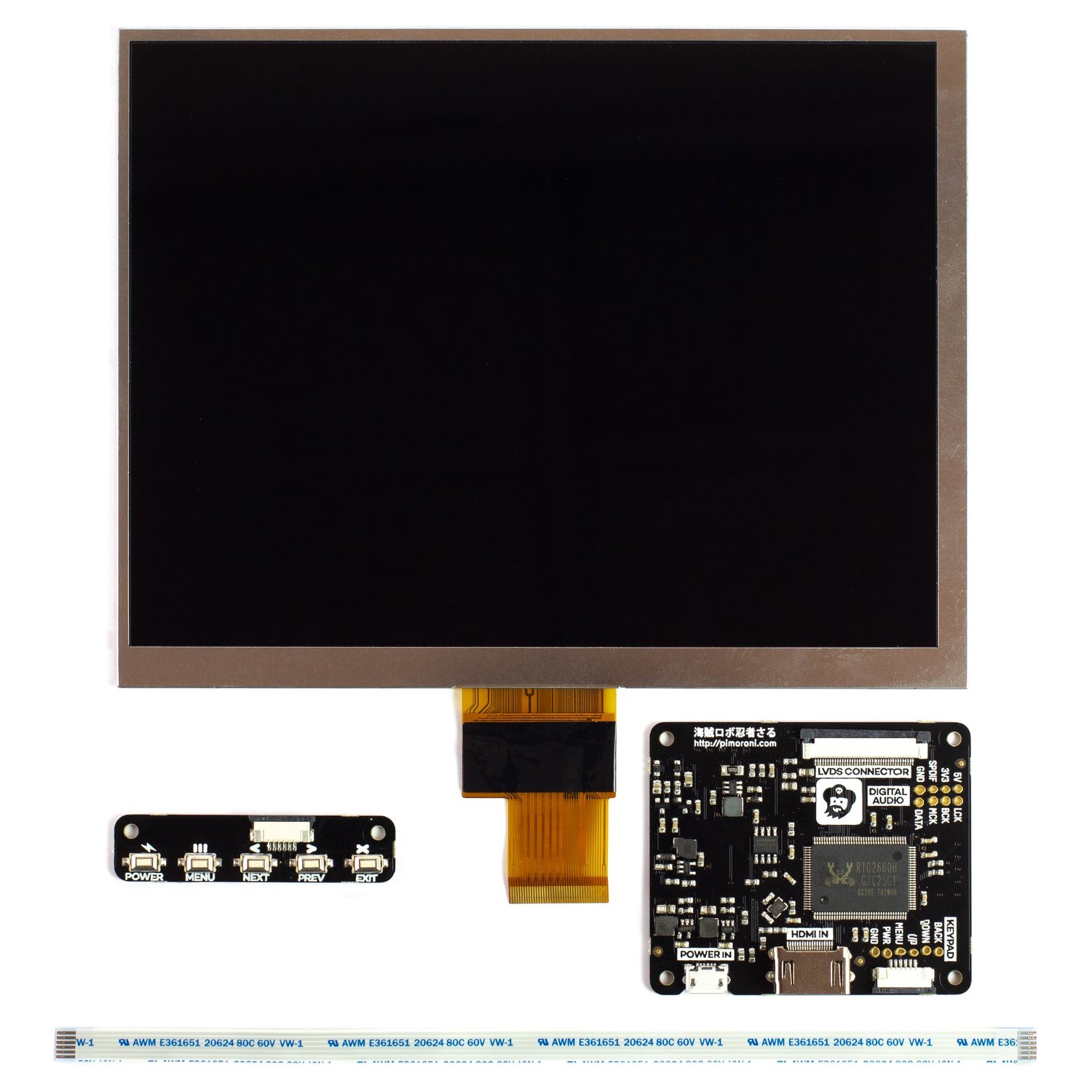 Pimoroni HDMI 8″ IPS LCD Screen Kit (1024×768) PIM372