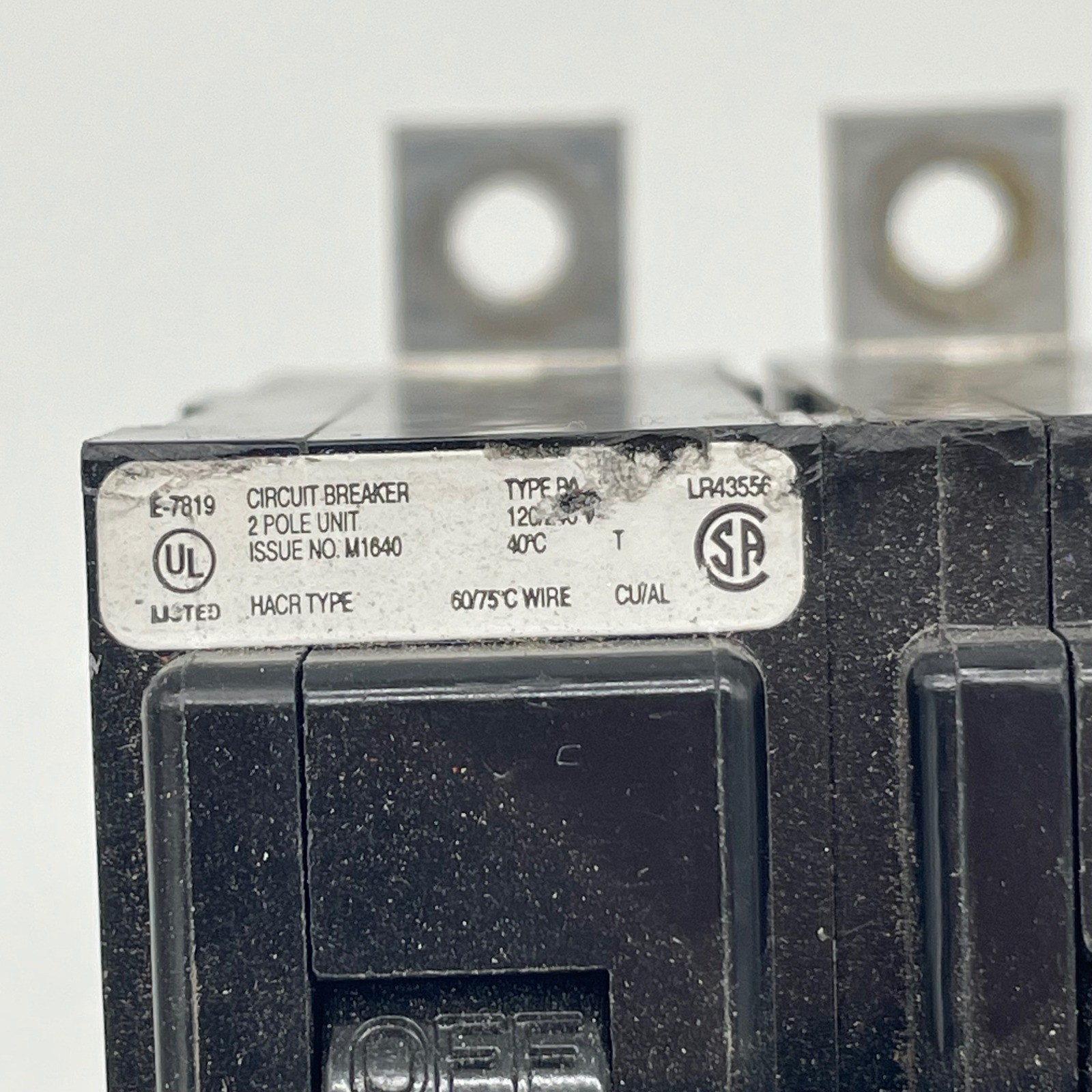 Challenger Type BA 30 Amp 2-Pole Circuit Breaker 120/240V 10k AIC Common Trip