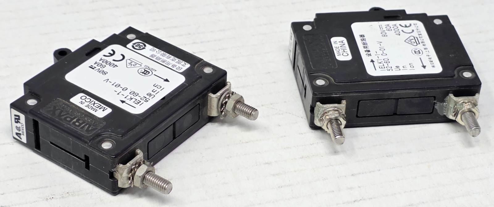 (Lot of 2) Airpax Magnetic Circuit Breaker 60A IELK1-1-52-60.0-01-V