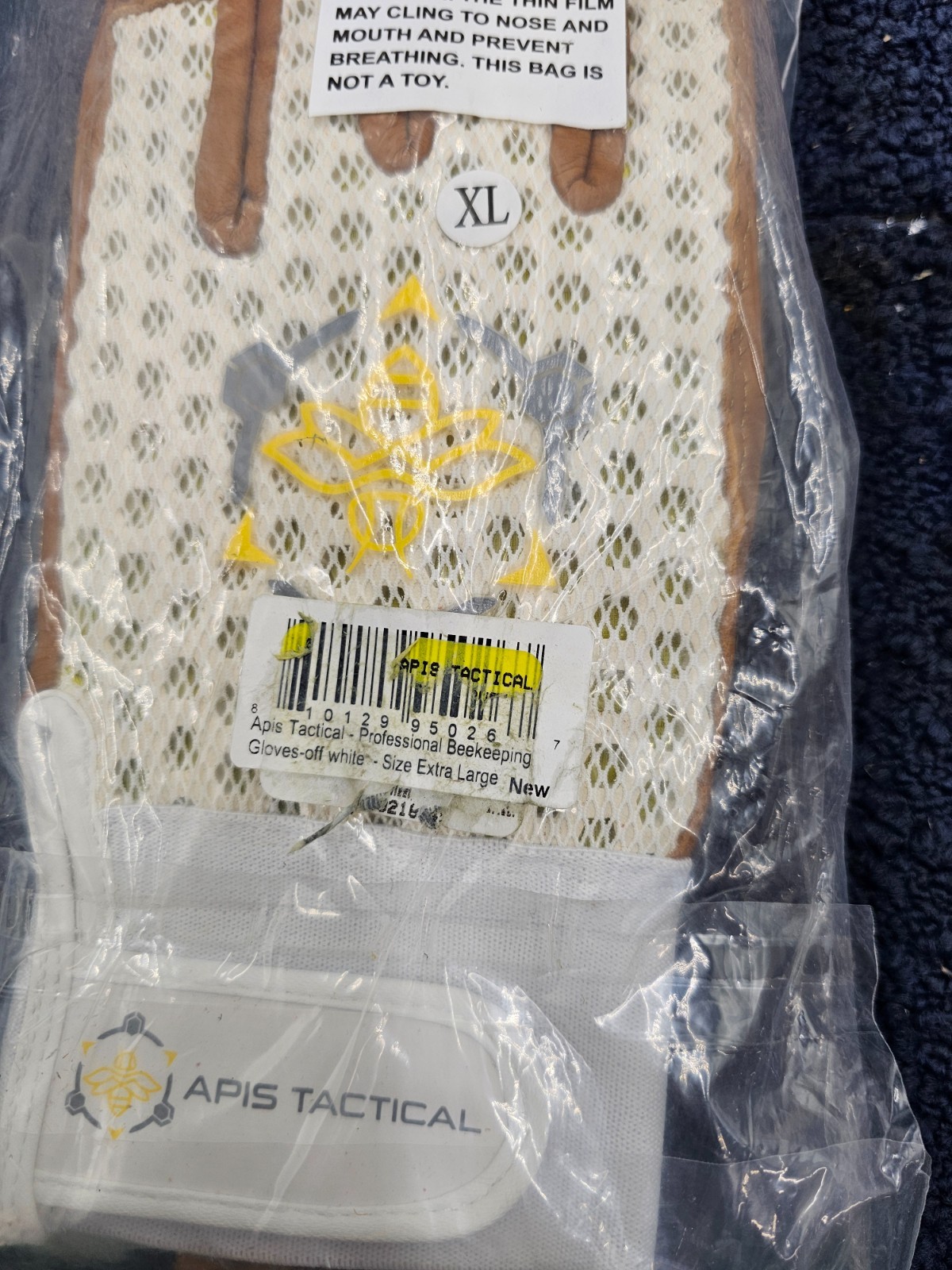 Apis Tactical Professional Beekeeping Gloves, Off-White, Size Extra Large
