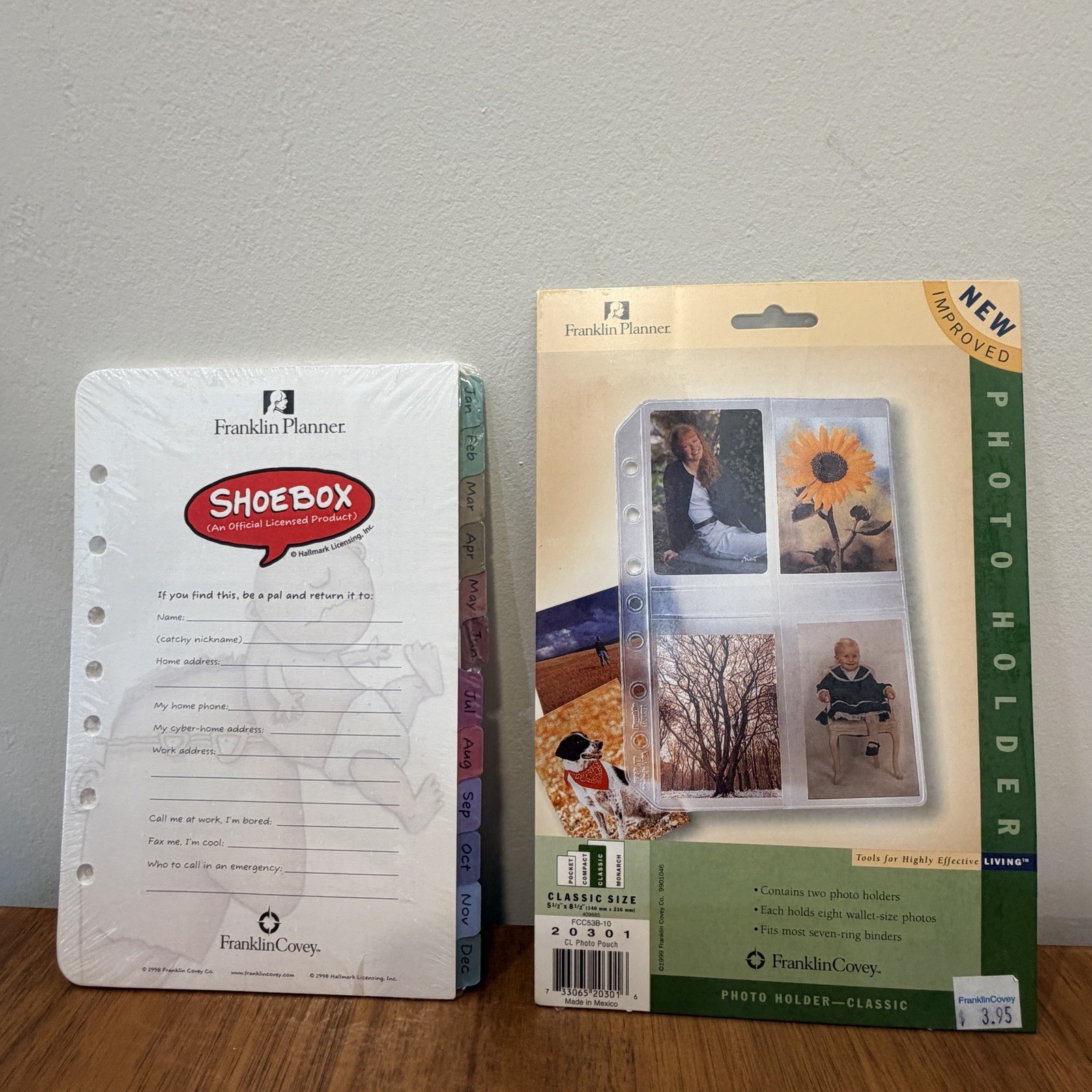 Vtg 90s Franklin Planner/Hallmark Shoebox Refill Sealed Inserts Classic Size NOS