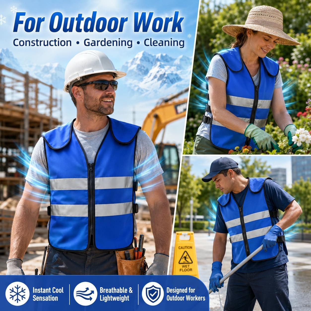 Cooling Vest for Men Women, Ice Vest with 20 Reusable Gel Ice Packs, High Visibi