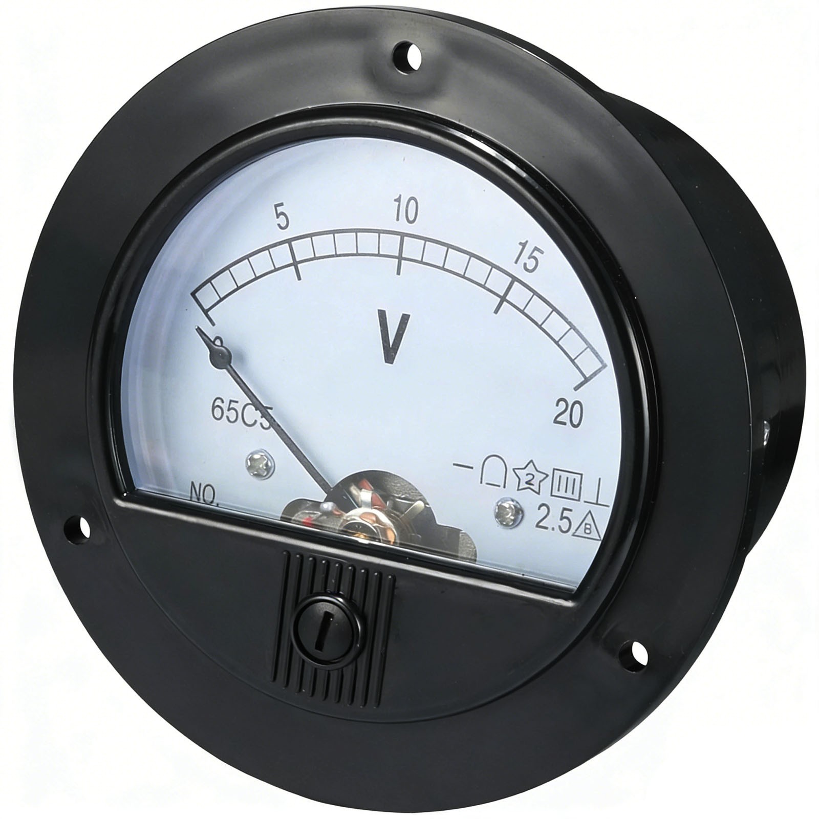 DC 0-20V Round Analogue Panel Meter Volt Voltage Gauge Analog Voltmeter