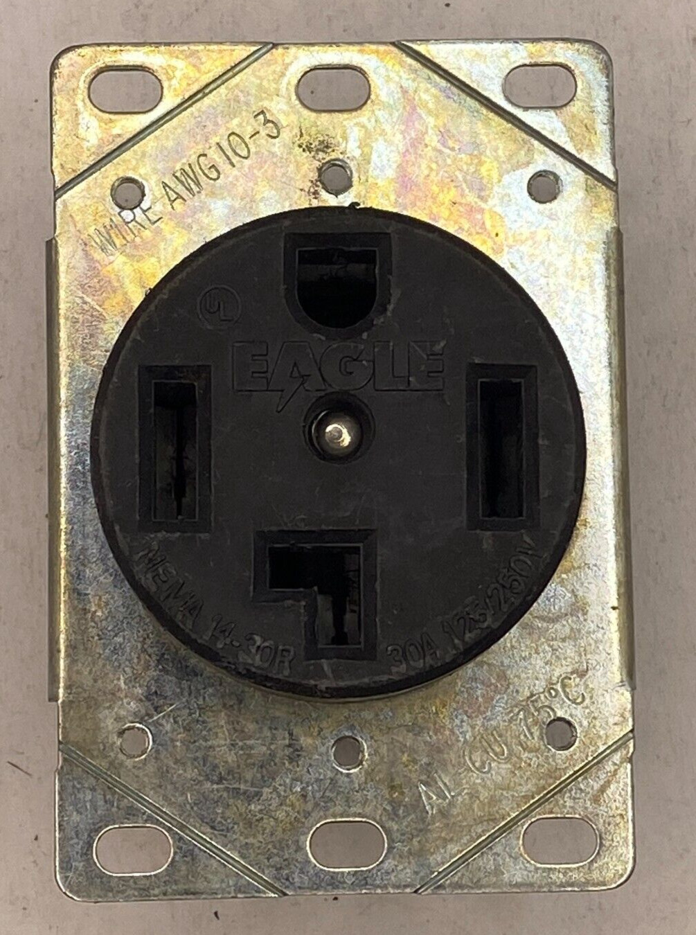 EAGLE 30A-125/250V 3-P,4-WIRE GROUNGING AL/CU,UP TO 75 C NEMA 14-30R🔔