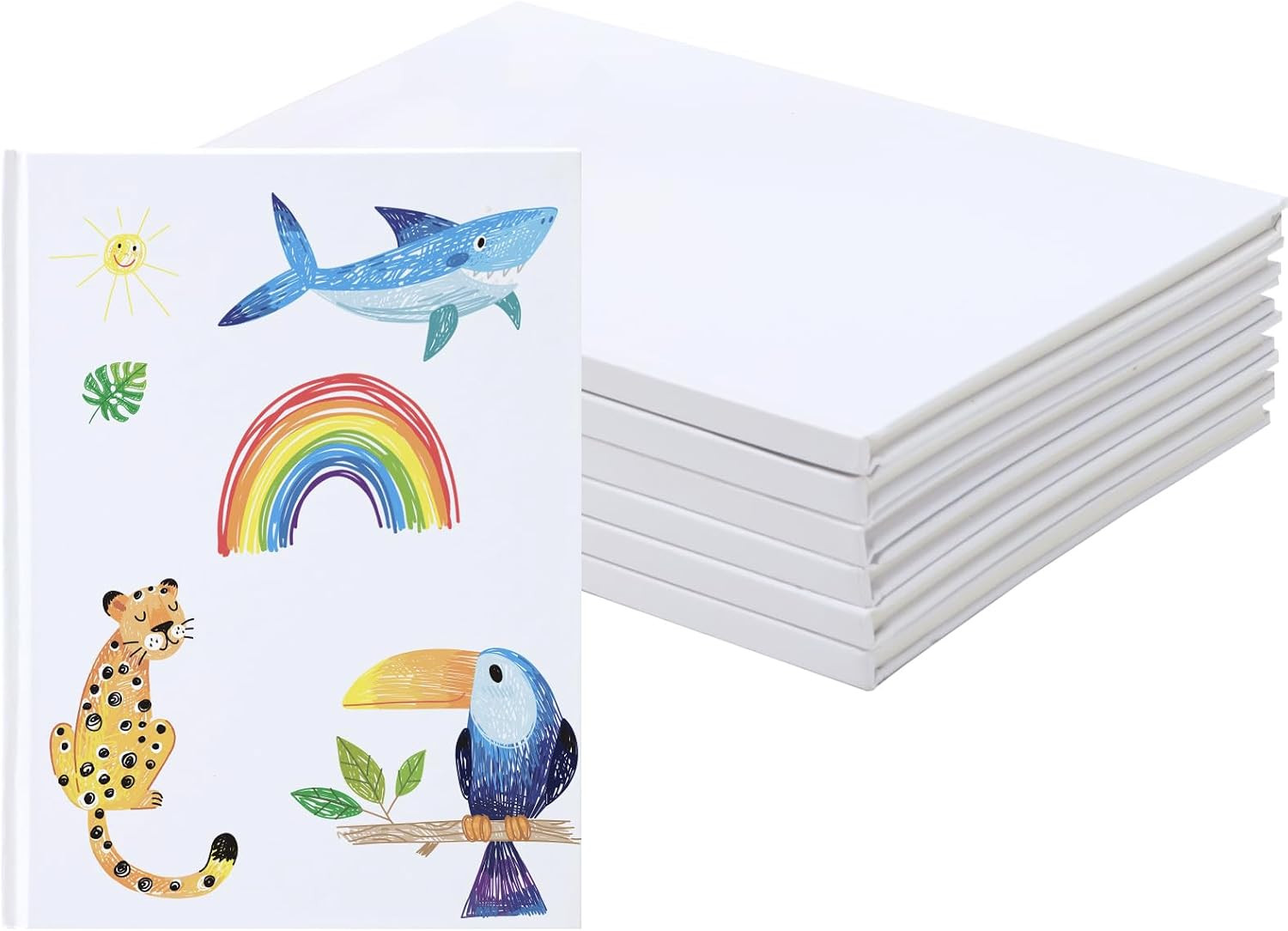 6 Pack White Hardcover Blank Book 6X8 Inch, 40 Pages Hardcover Blank Book for Ki