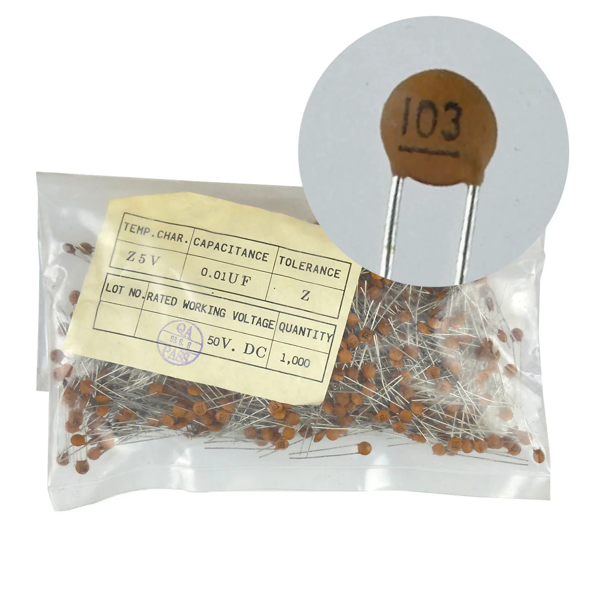 (Factory Bag of 1,000) High Quality 0.01uf 50V Small Disc Ceramic Capacitors