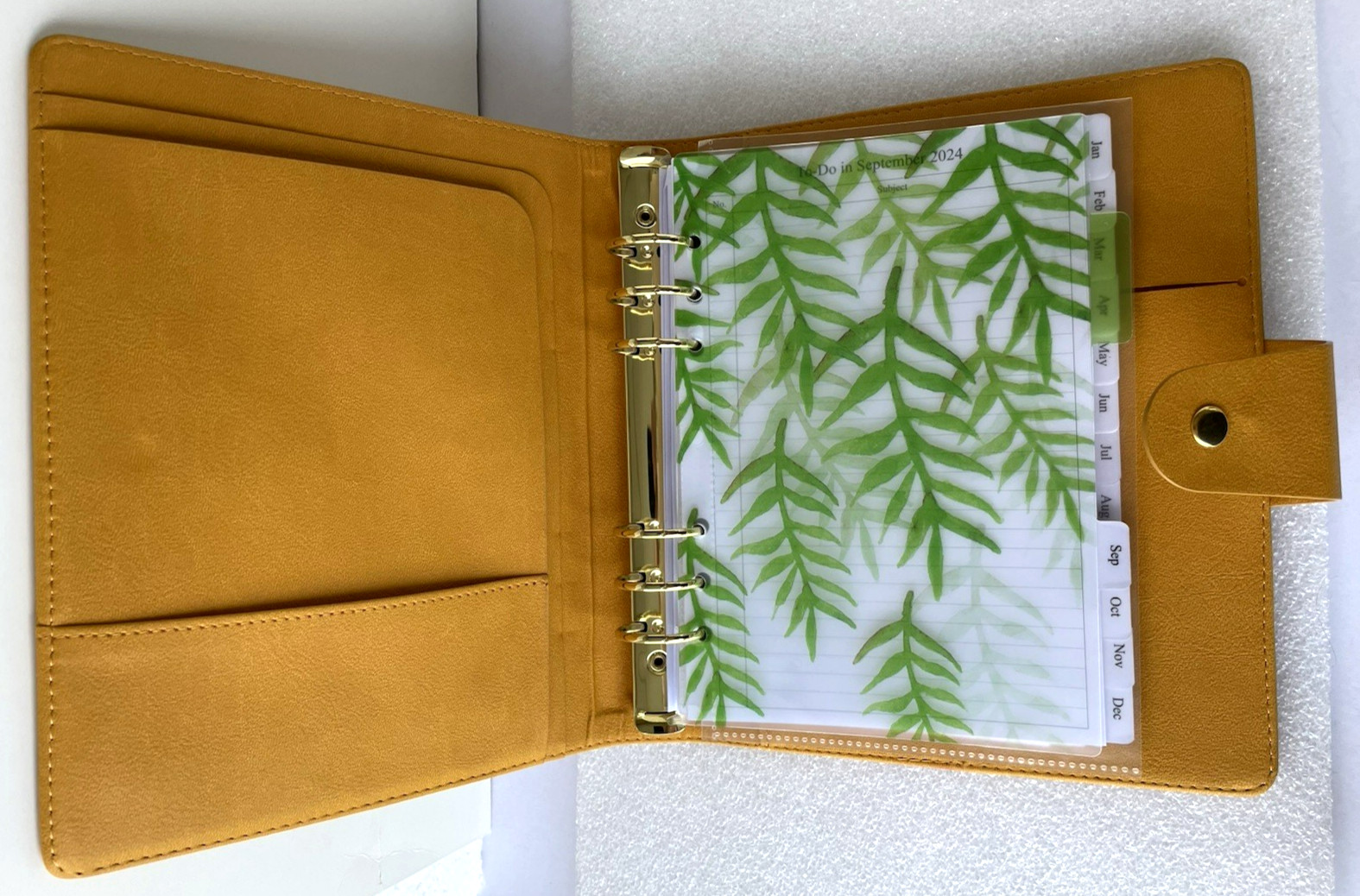 Erin Condren ~ Yellow Faux Leather Planner Binder 6-Ring – 1.25″ ~Snap ~ Perfect