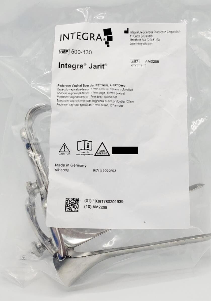 Integra Jarit 500-130 Pederson Vaginal Speculum Medium Blade 5/8″ Wide New