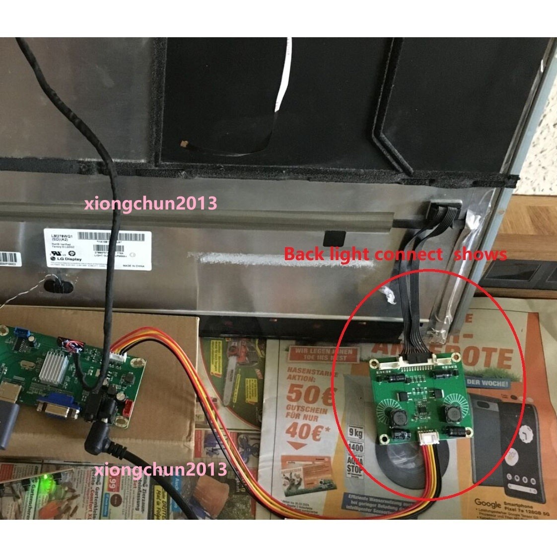 For LM270WQ1-SDE3 iMAC LED HDMI VGA EDP Controller board 2560×1440 27″ LED panel
