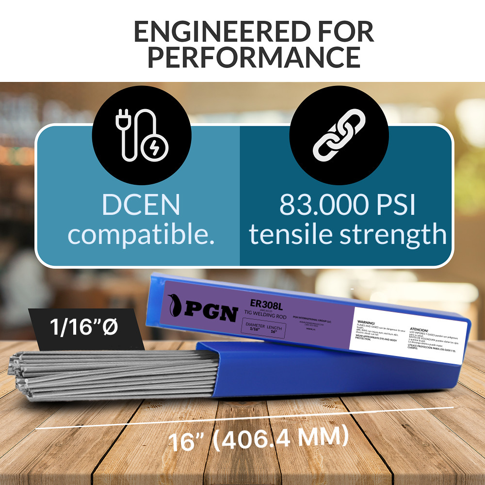 ER308L 1-lb 1/16″ x 16″ Stainless Steel Welding Rod – TIG Filler Rod, TIG Rod