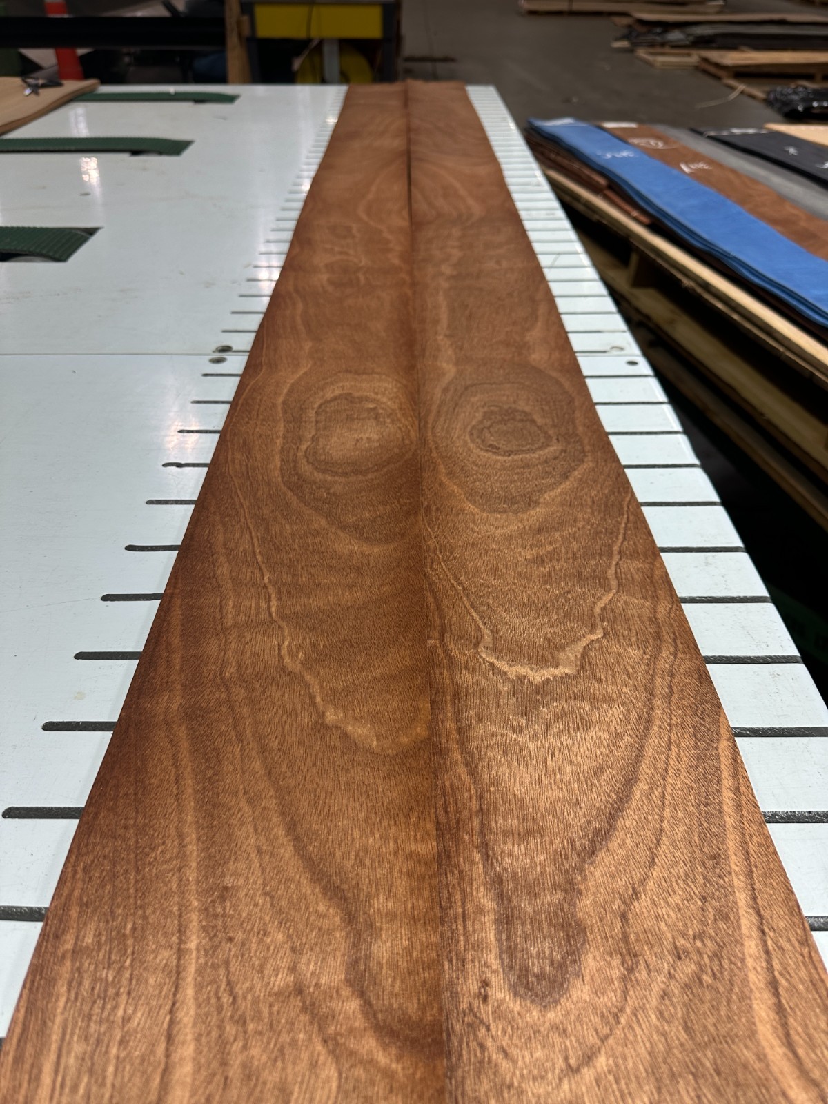 Mahogany Raw Wood Veneer 2 sheets 93» x 5» 319Y