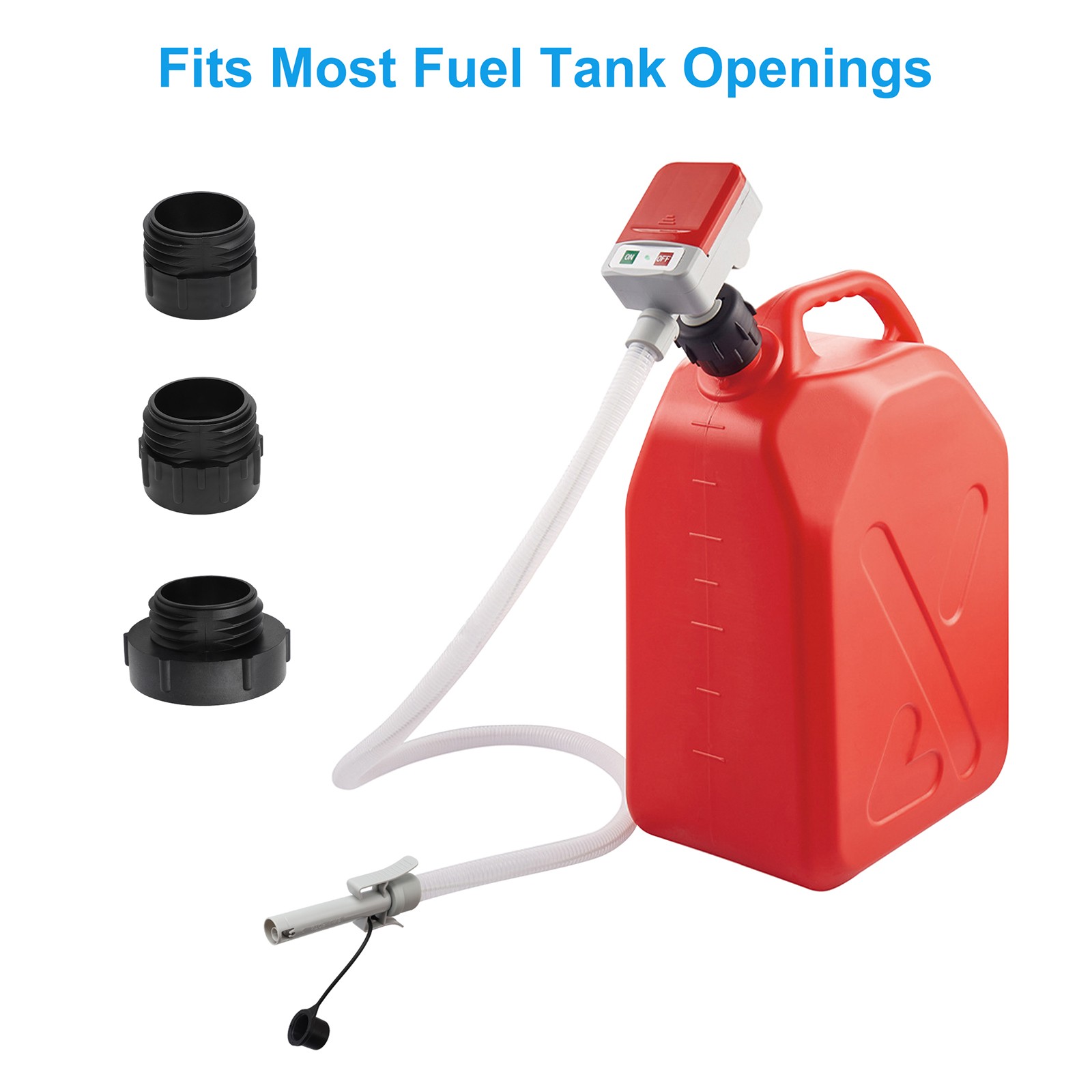3.2GPM Fast Flow Portable Battery Electric Fuel Transfer Pump Auto Stop w/ Hose