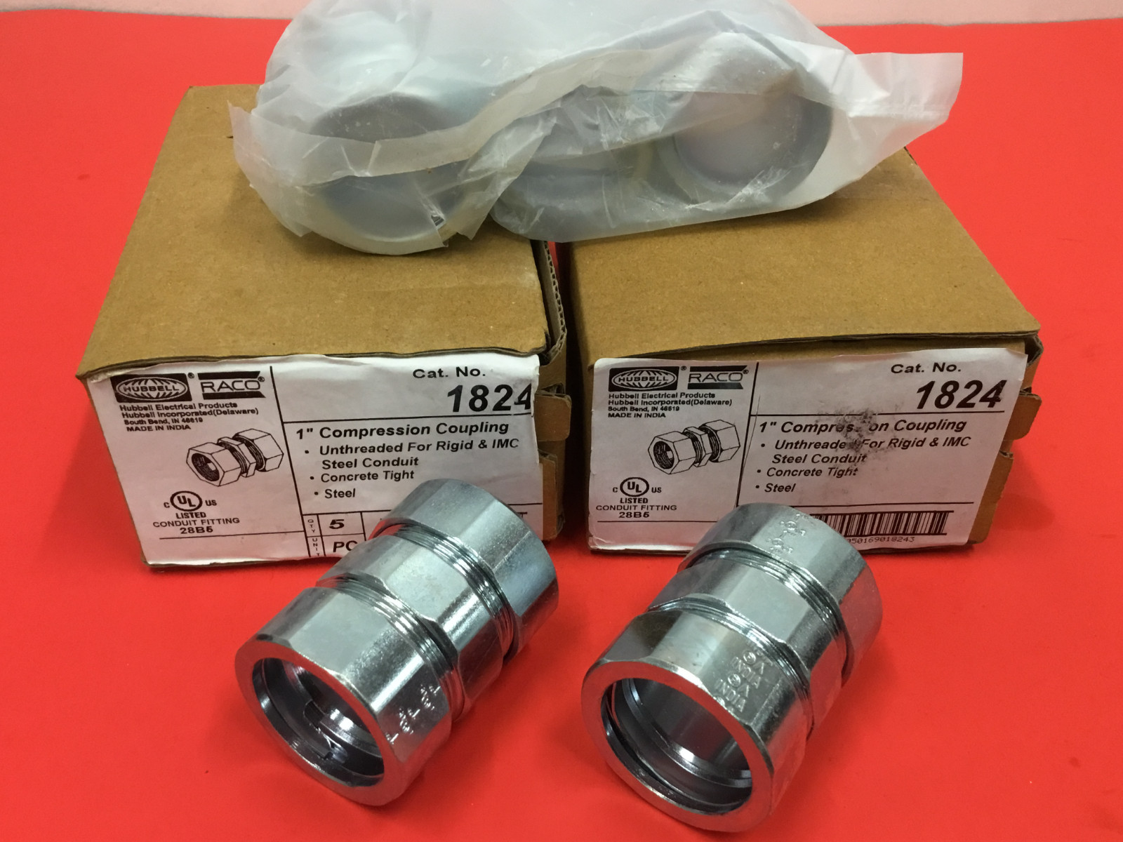 Hubbell Raco – P/N: 1824 – 1″ – Compression Coupling – 10 Pieces – NEW