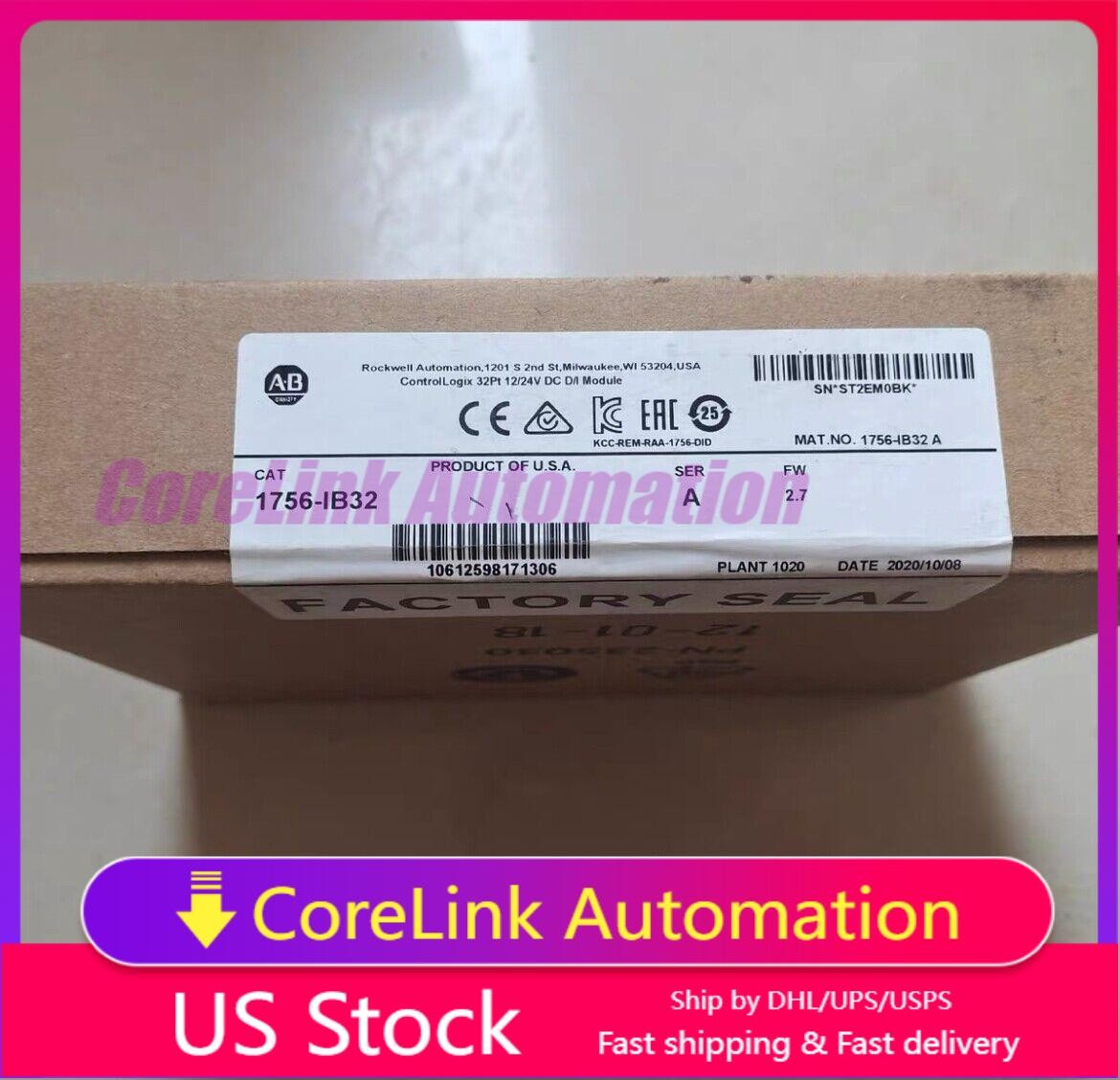 New Factory Sealed AB 1756-IB32 SER A ControlLogix 32 Pt 12/24V Module 1756IB32