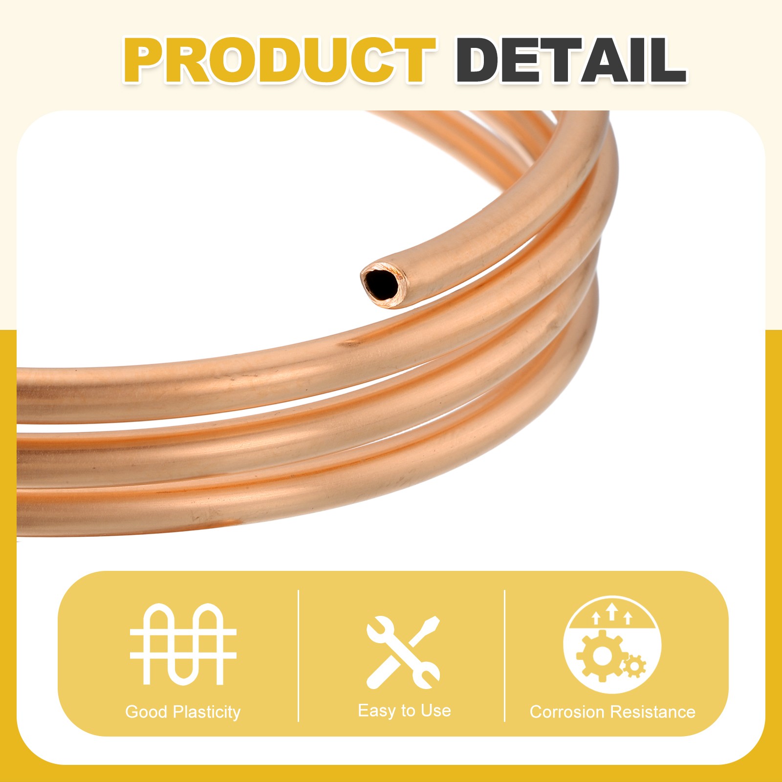 T2 Copper Tubing 0.01″ID x 1/16″OD x 3.28Ft, 99% Pure Copper Refrigeration Tube