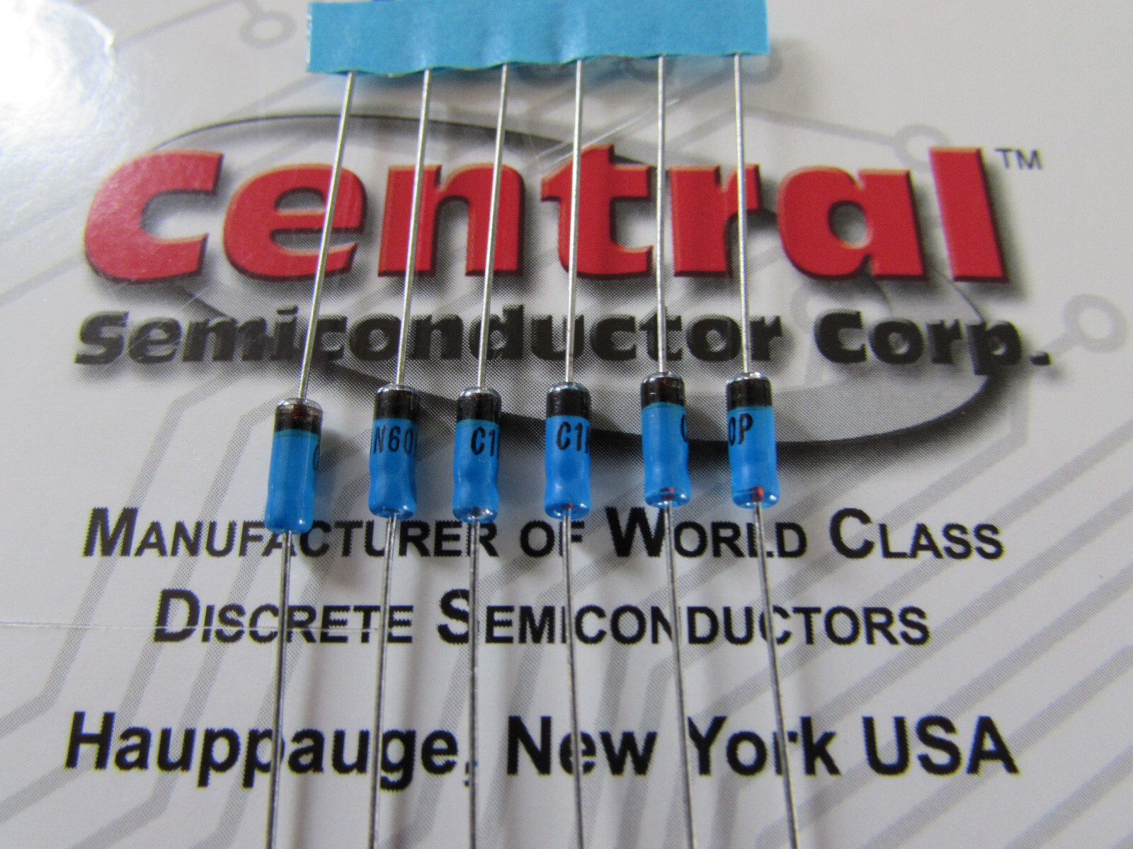 1N60P, 1N60 Central Semi Gold Bonded Germanium Glass Diodes Vintage 6pcs NOS USA