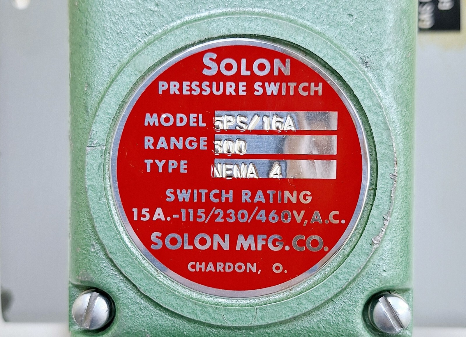 Solon 5PS/16A / 7331D28H02 Pressure Switch Range 300 NEMA 4