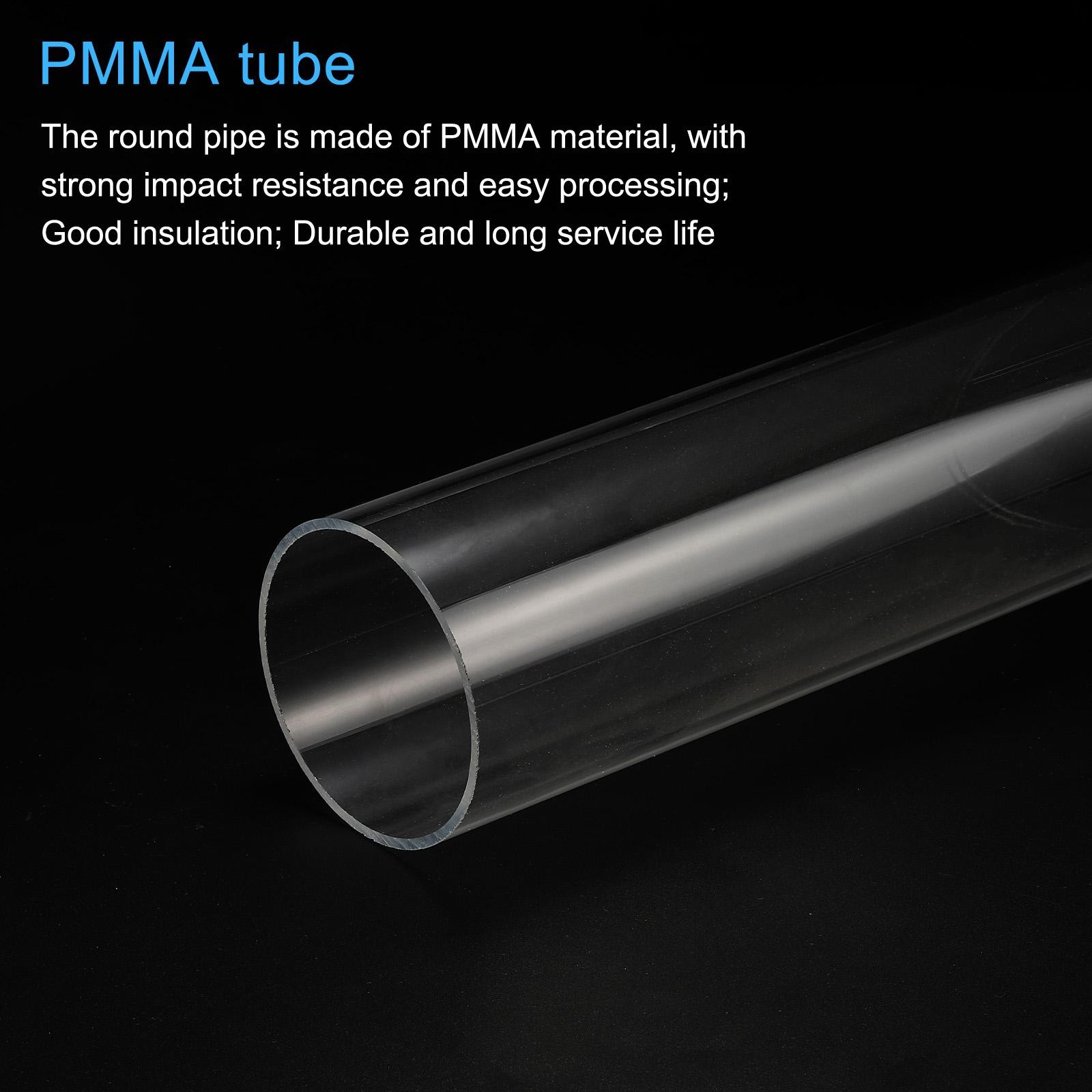 Acrylic Pipe Clear Rigid Round Tube 66mm ID 70mm OD 10″